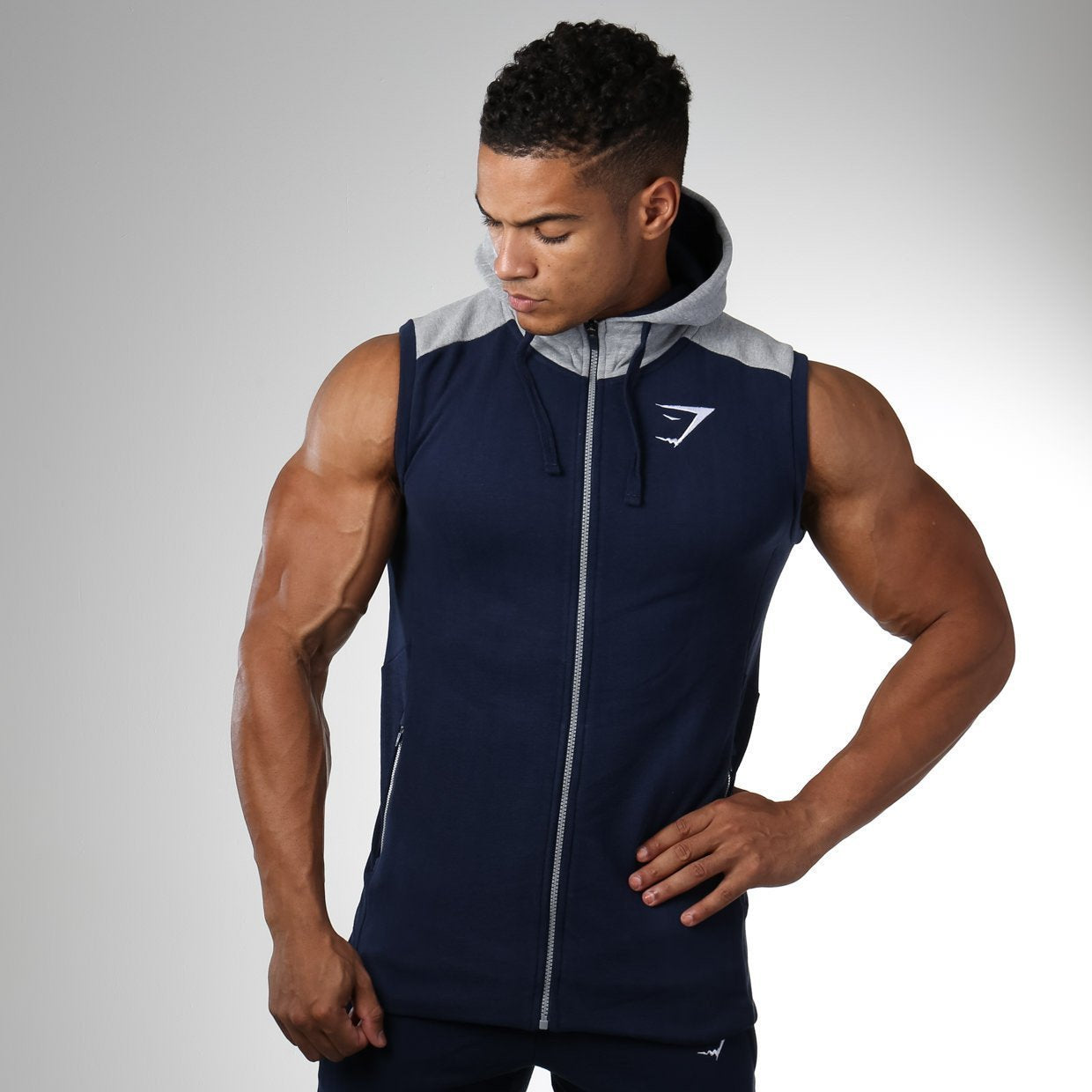 Pioneer Sleeveless Hoodie in Sapphire Blue - view 1