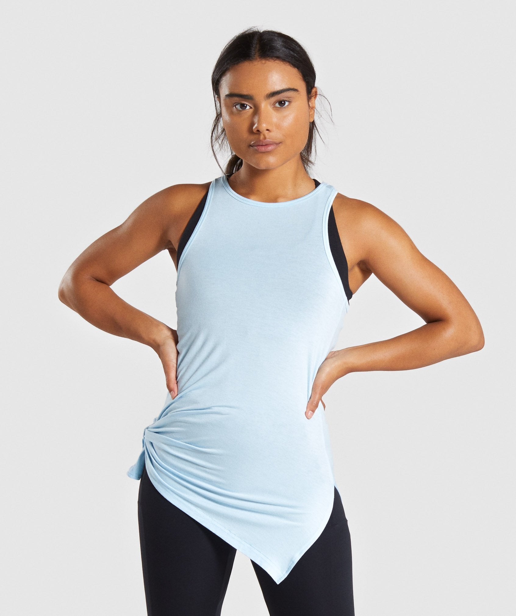 Poise Longline Vest in Washed Blue - view 1