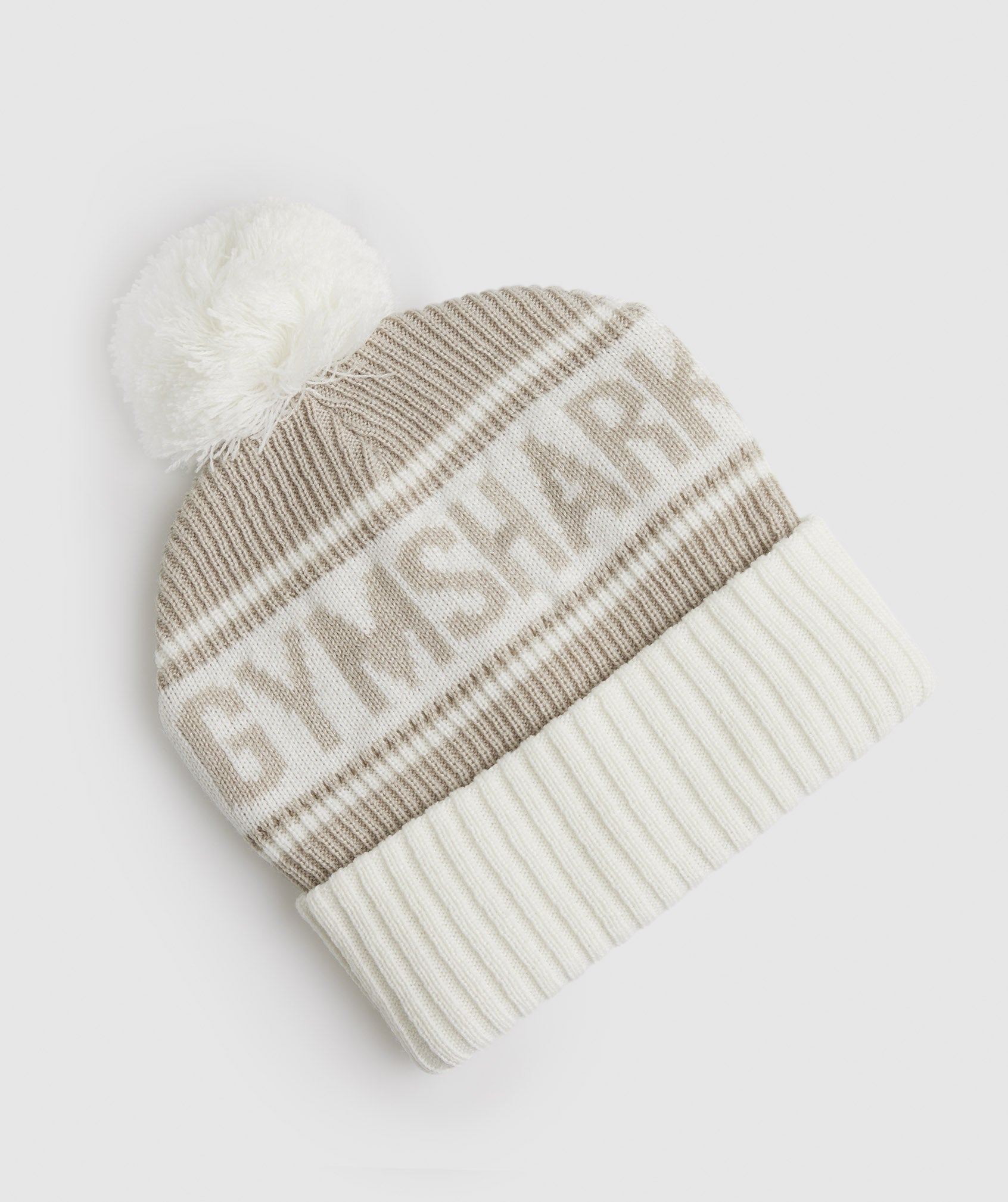 Pom Beanie in Pebble Grey/White - view 1