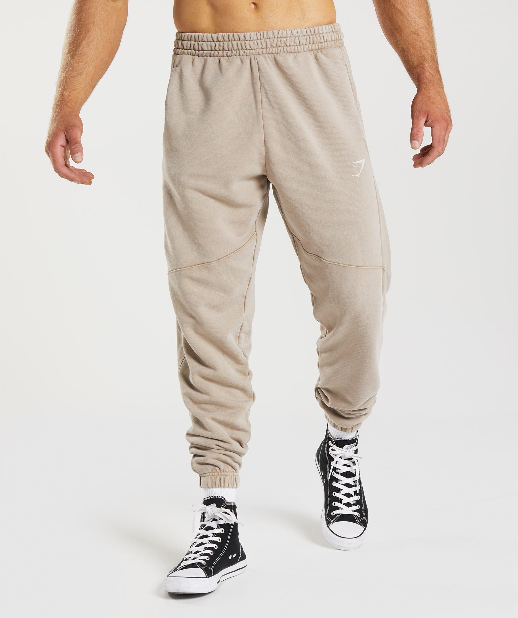 Power Washed Joggers in Cement Brown - view 1