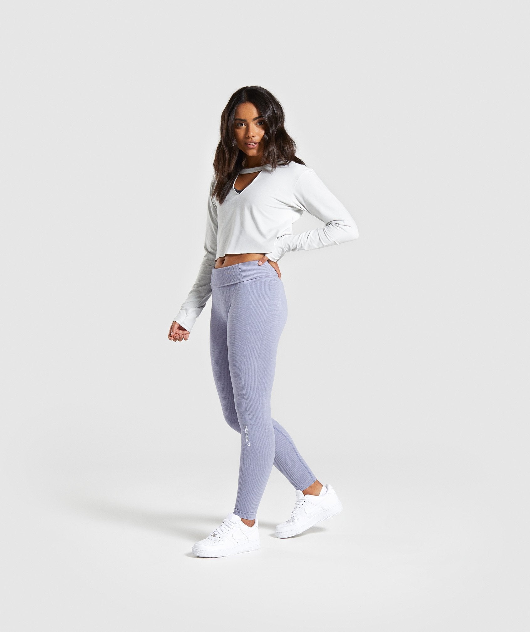 Power Down Crop Top in Light Grey - view 3