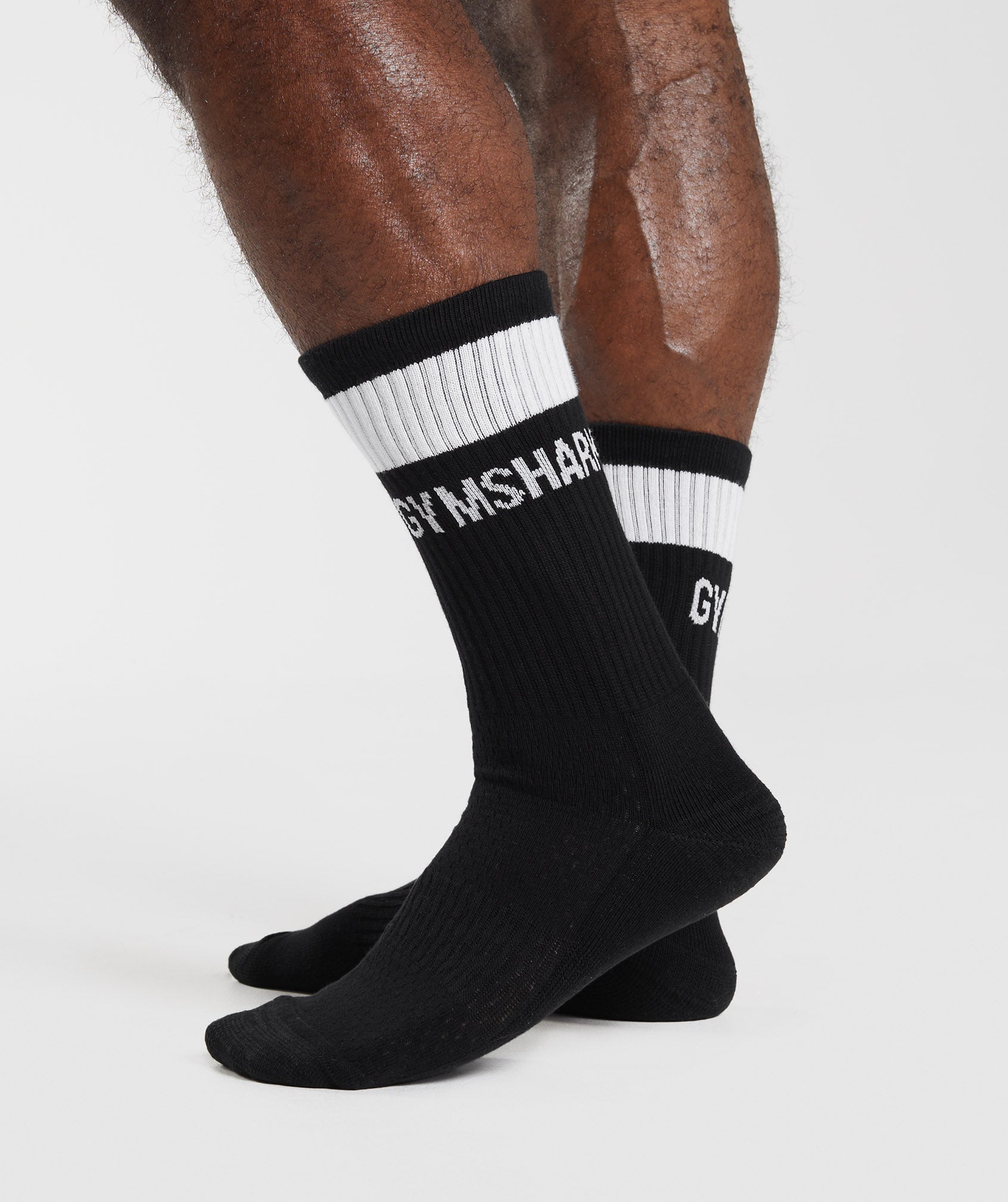 Premium Jacquard Single Socks in Black/White - view 3