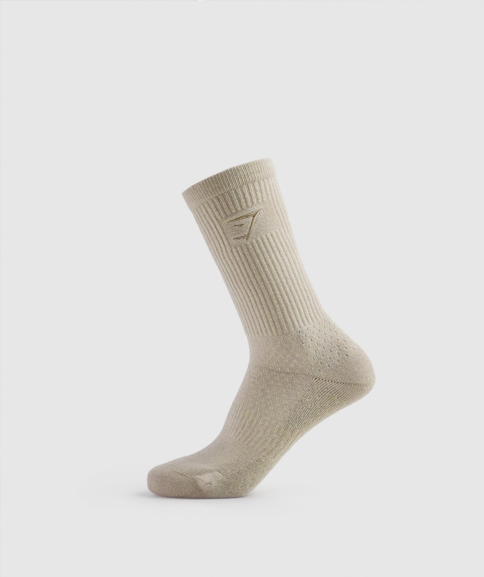 Premium Sharkhead Crew Sock 1pk in Pebble Grey/Earthy Brown - view 1