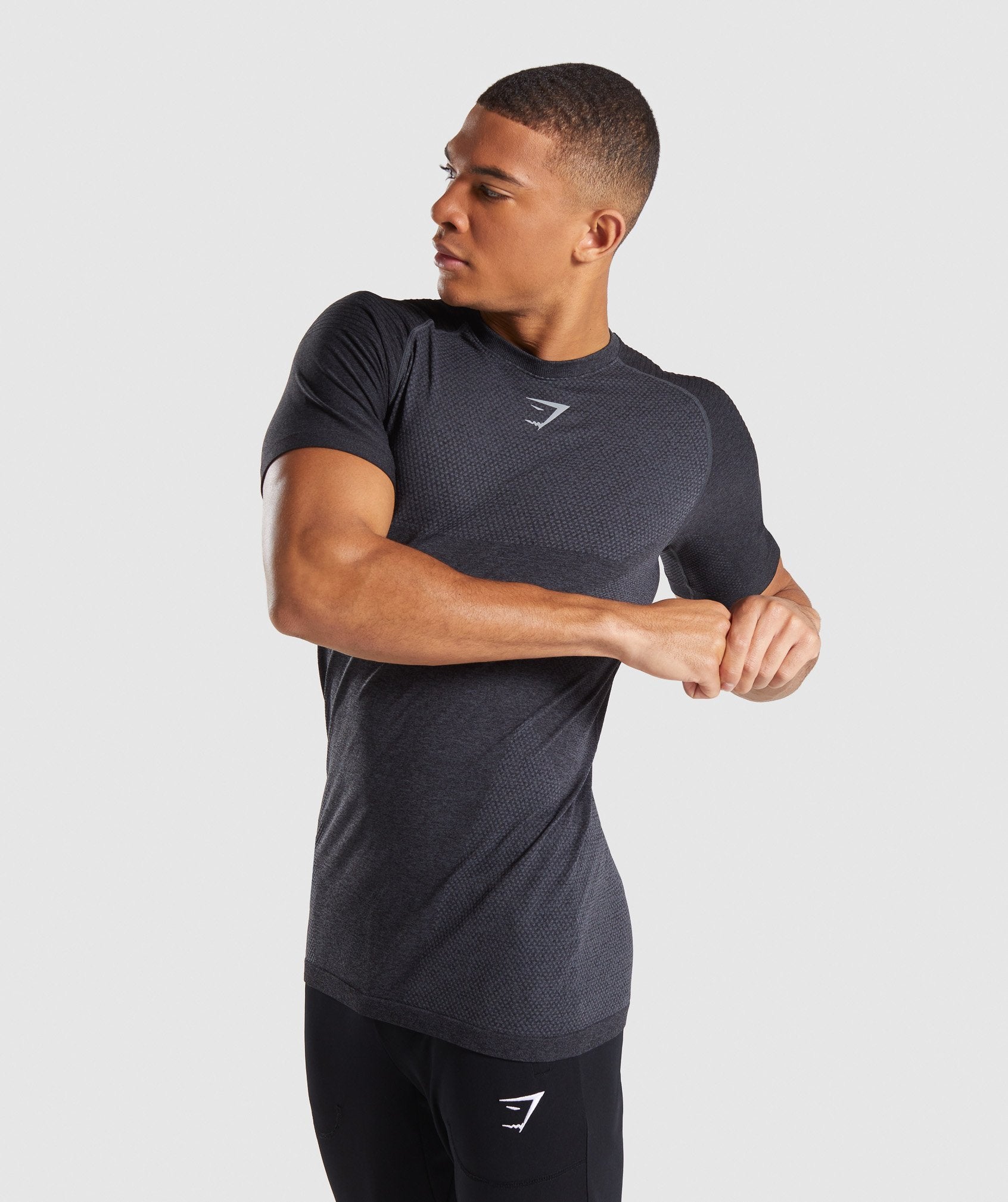 Premium Seamless T-Shirt in Charcoal Marl - view 3