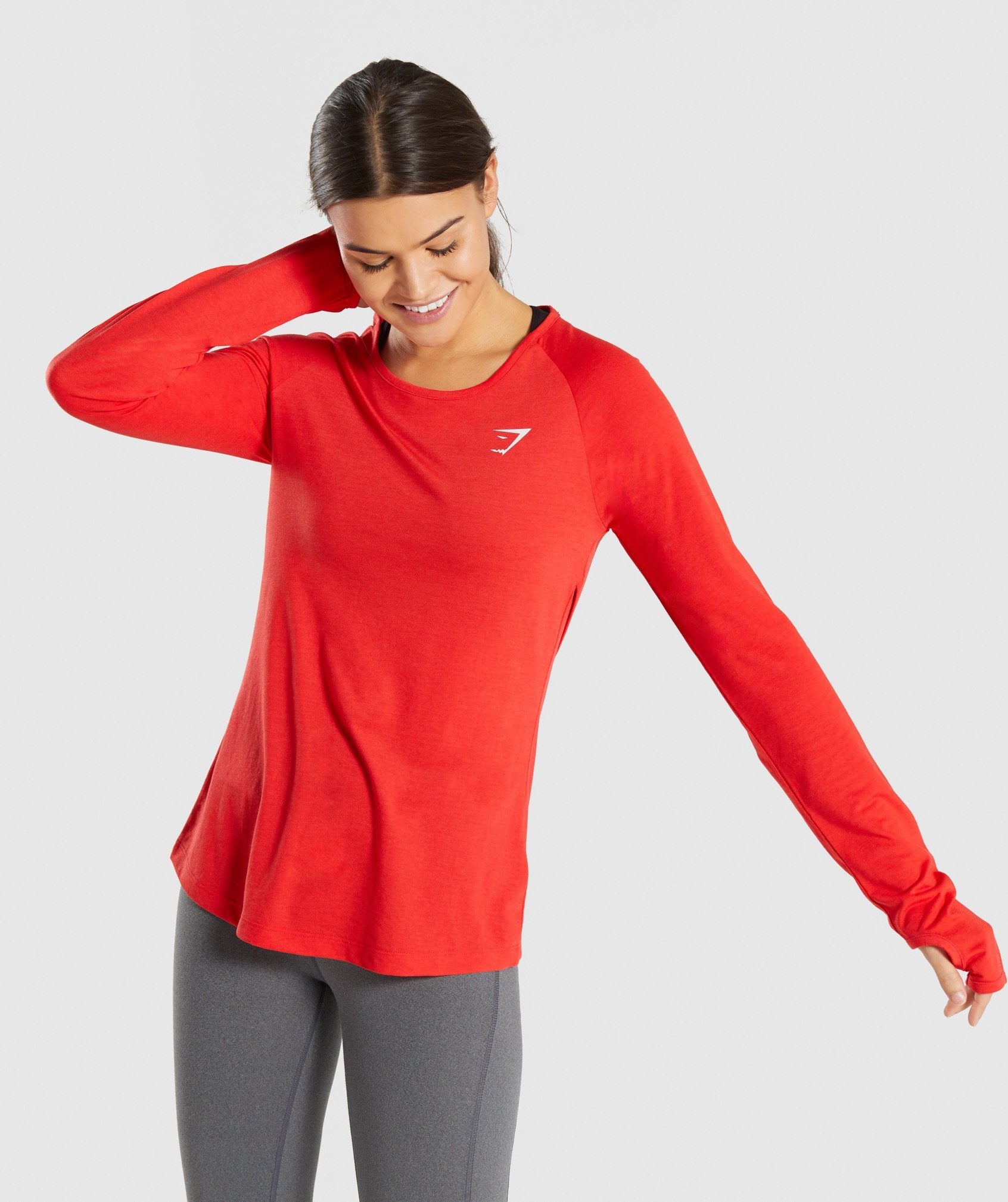 Primary Open Cross Back Long Sleeve in Pop Red - view 1