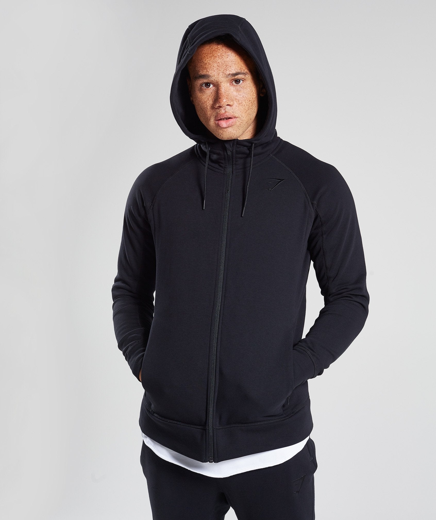 Principle Zip Hoodie in Black - view 1