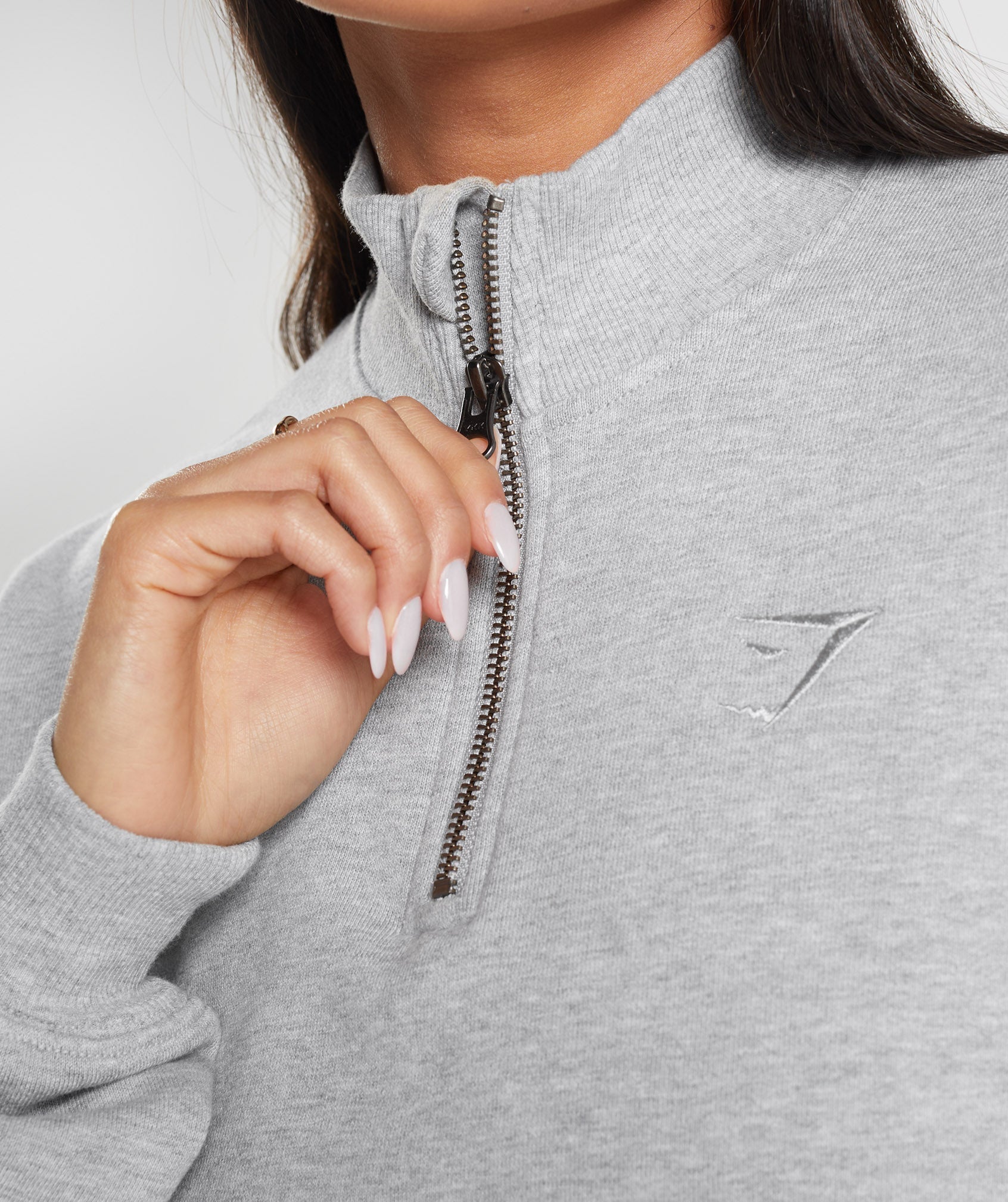 Rest Day Sweats 1/2 Zip Pullover in Light Grey Core Marl - view 3