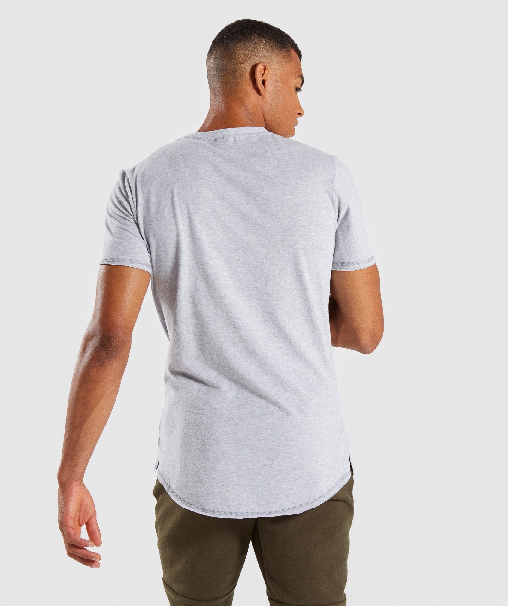 Raised Logo T-Shirt in Light Grey Marl - view 2