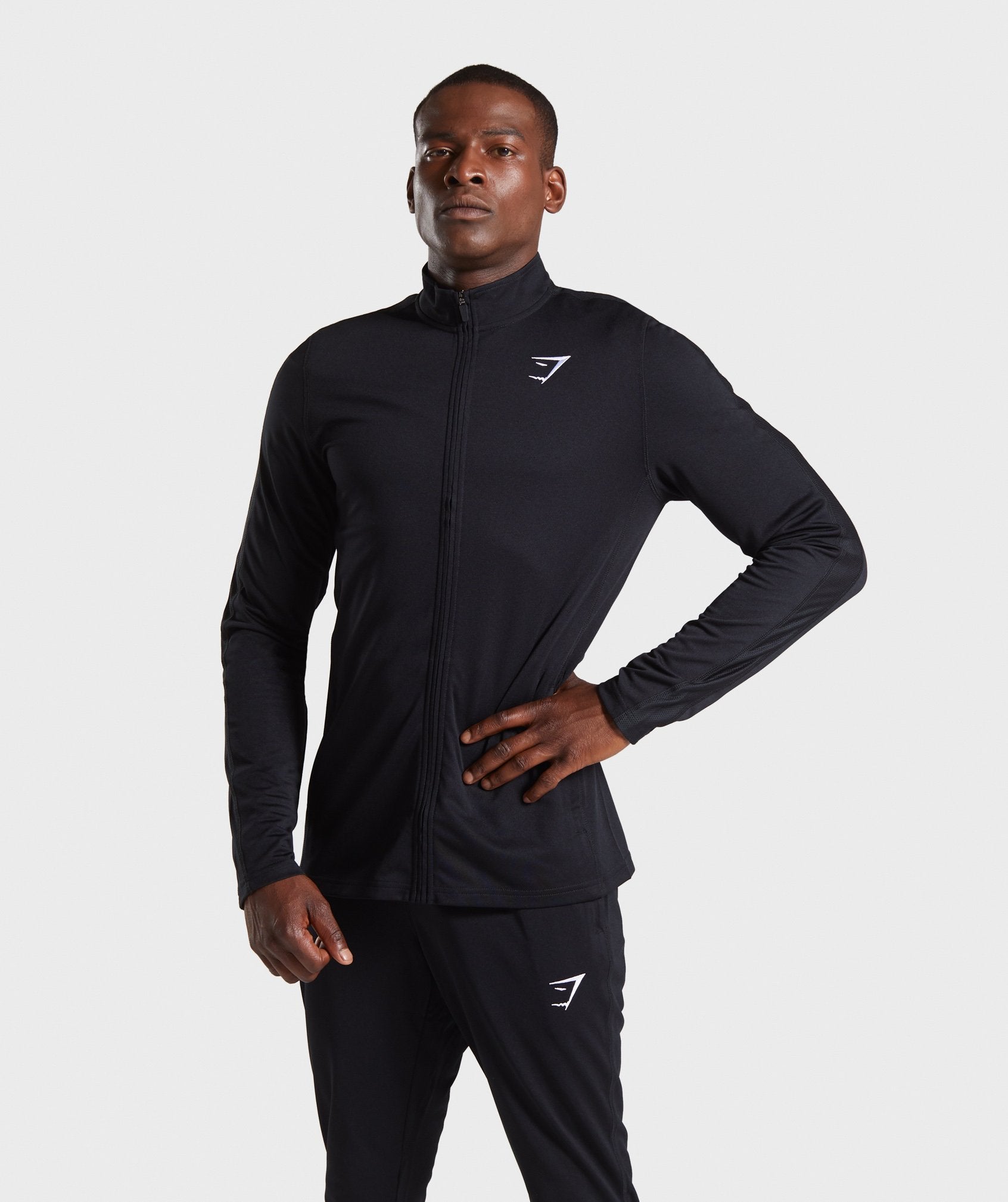 React Training Track Top in Black - view 1