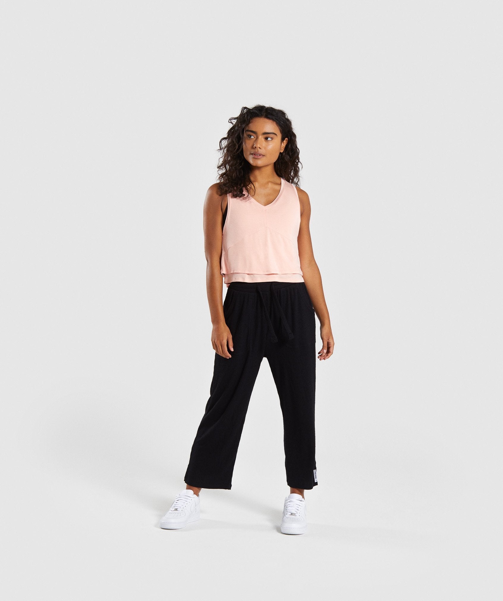 Relaxed Crop Top in Washed Peach - view 4