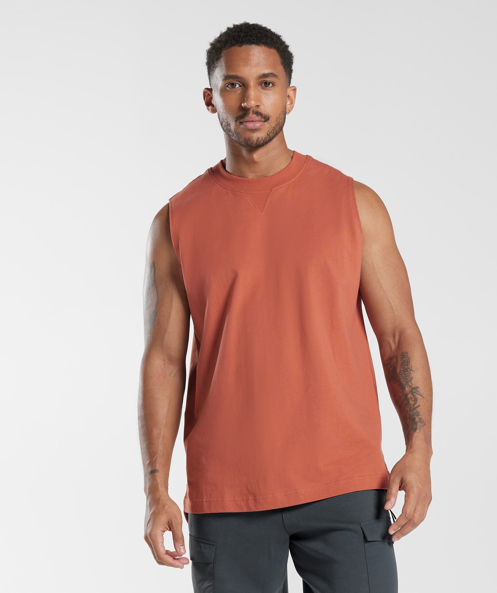 Rest Day Essentials Tank in Persimmon Red - view 1