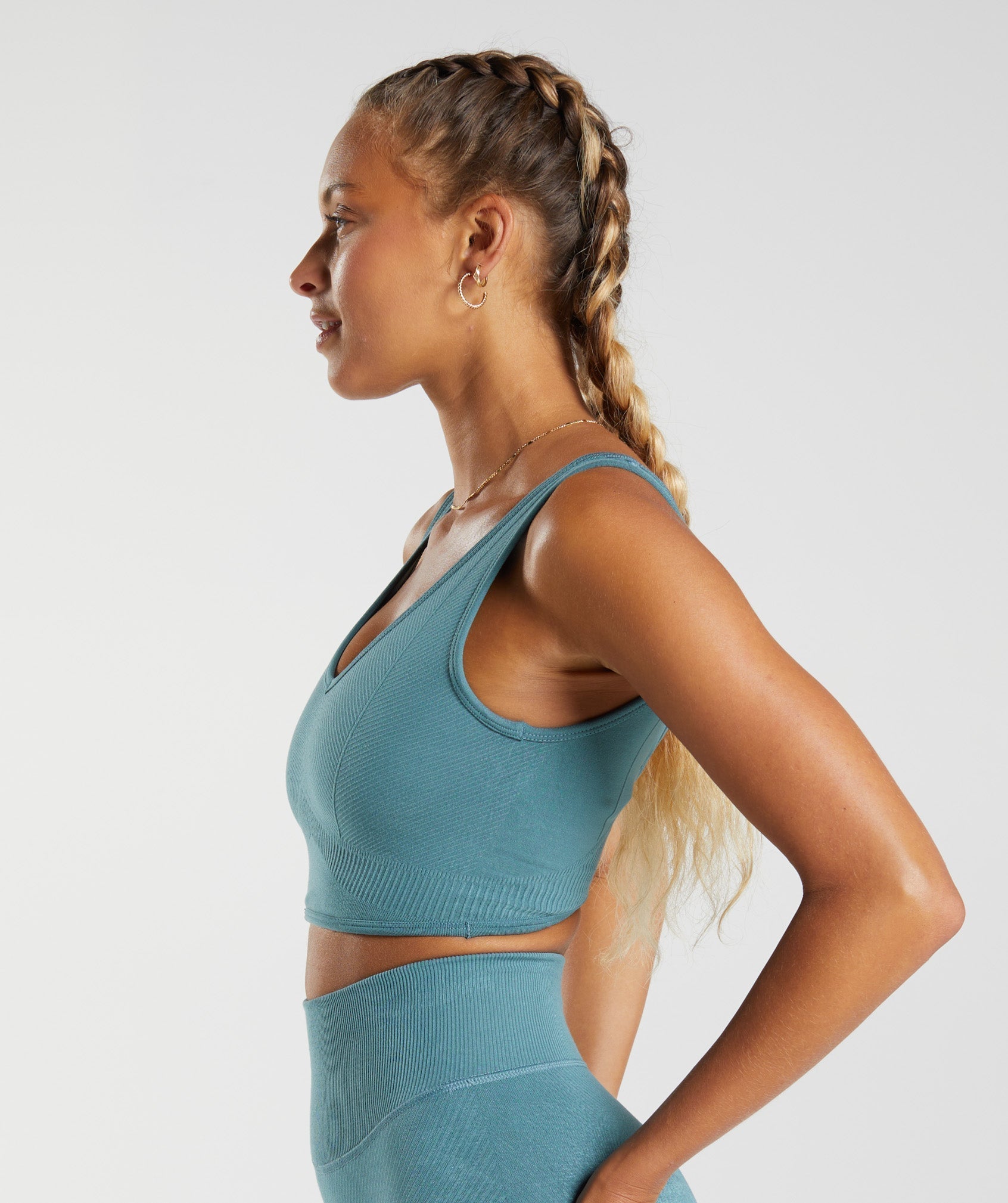 Rest Day Seamless Bralette in Charred Blue