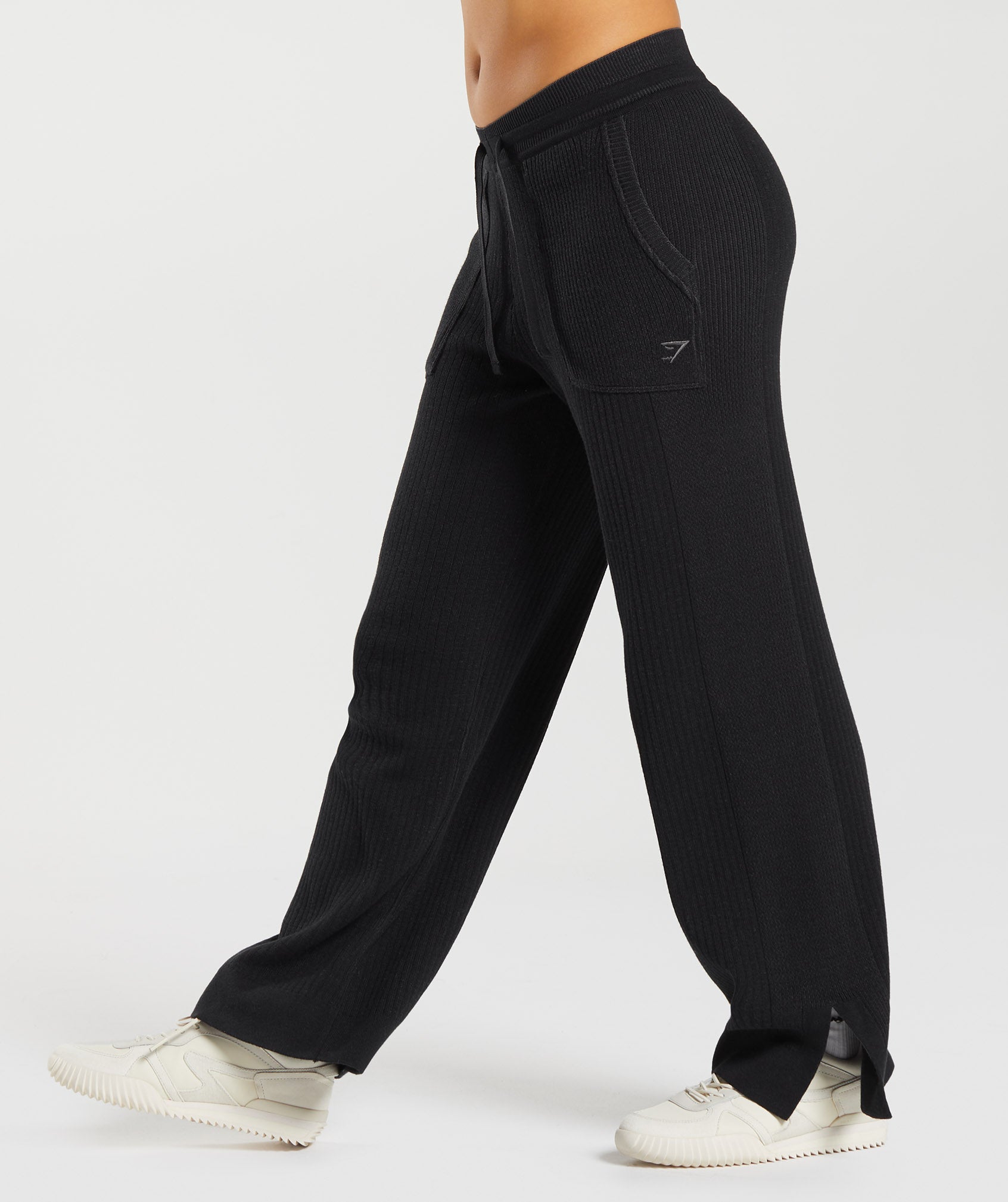 Pause Knitwear Joggers in Black/Onyx Grey