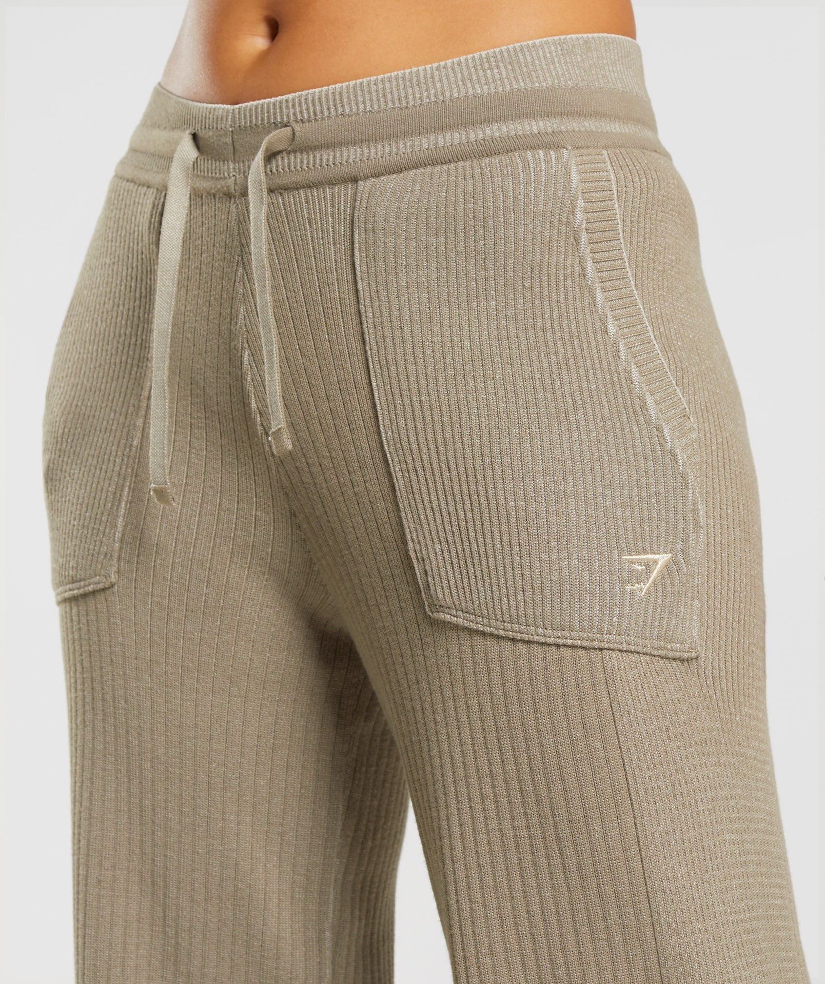 Pause Knitwear Joggers in Cement Brown/Pebble Grey