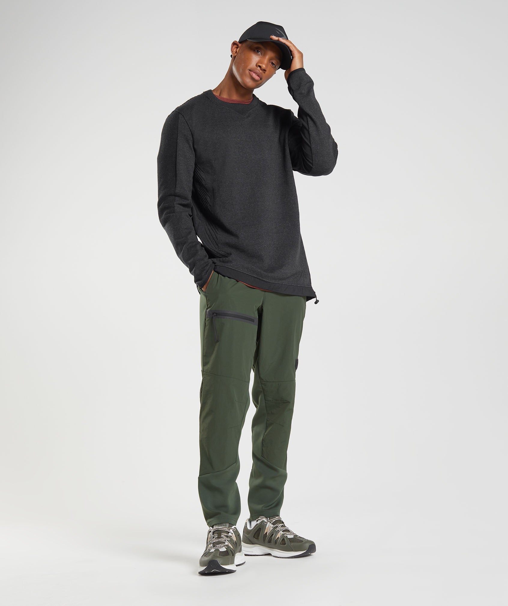 Retake Woven Joggers in Moss Olive - view 4