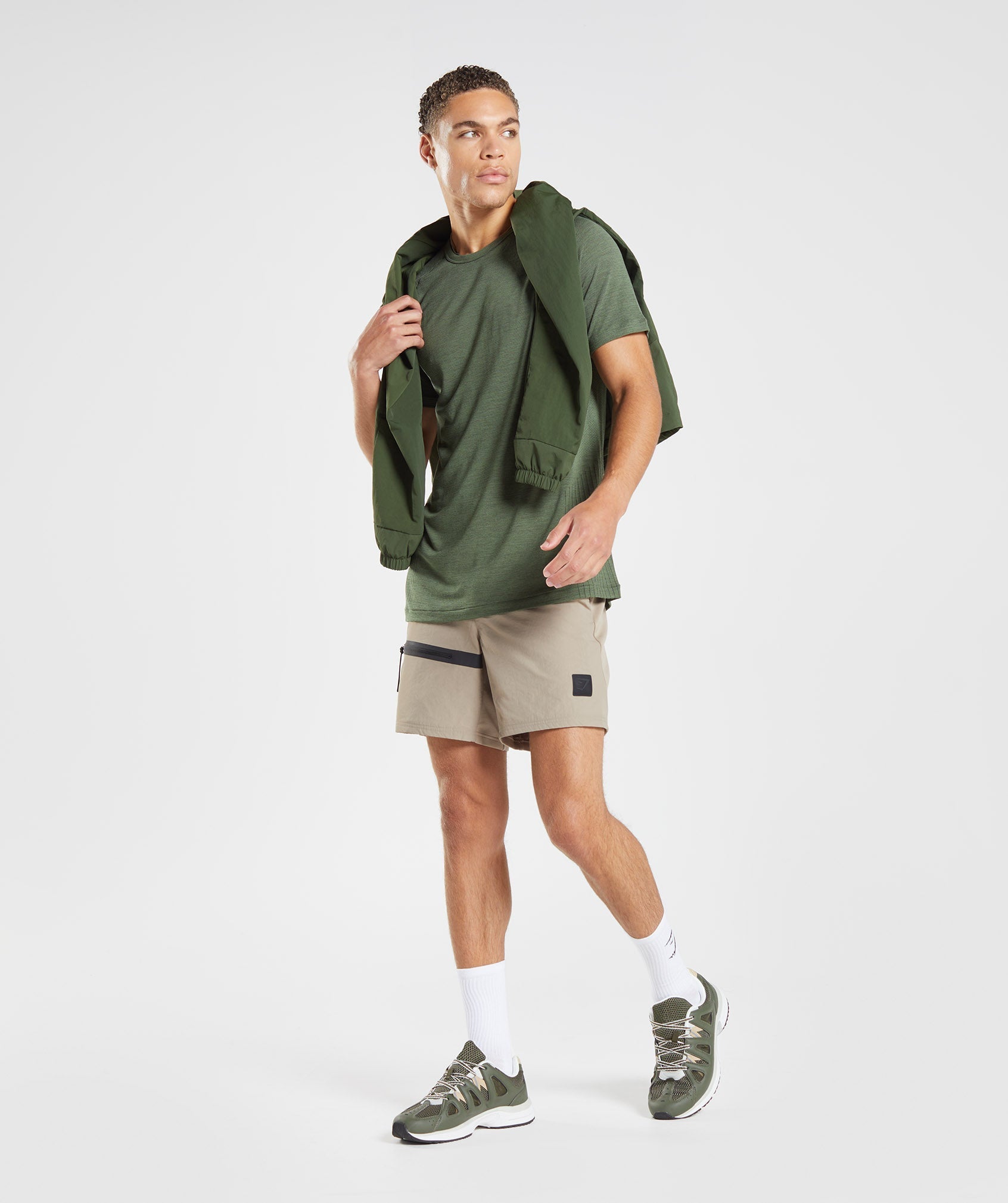 Retake Woven 7" Shorts in Cement Brown - view 4