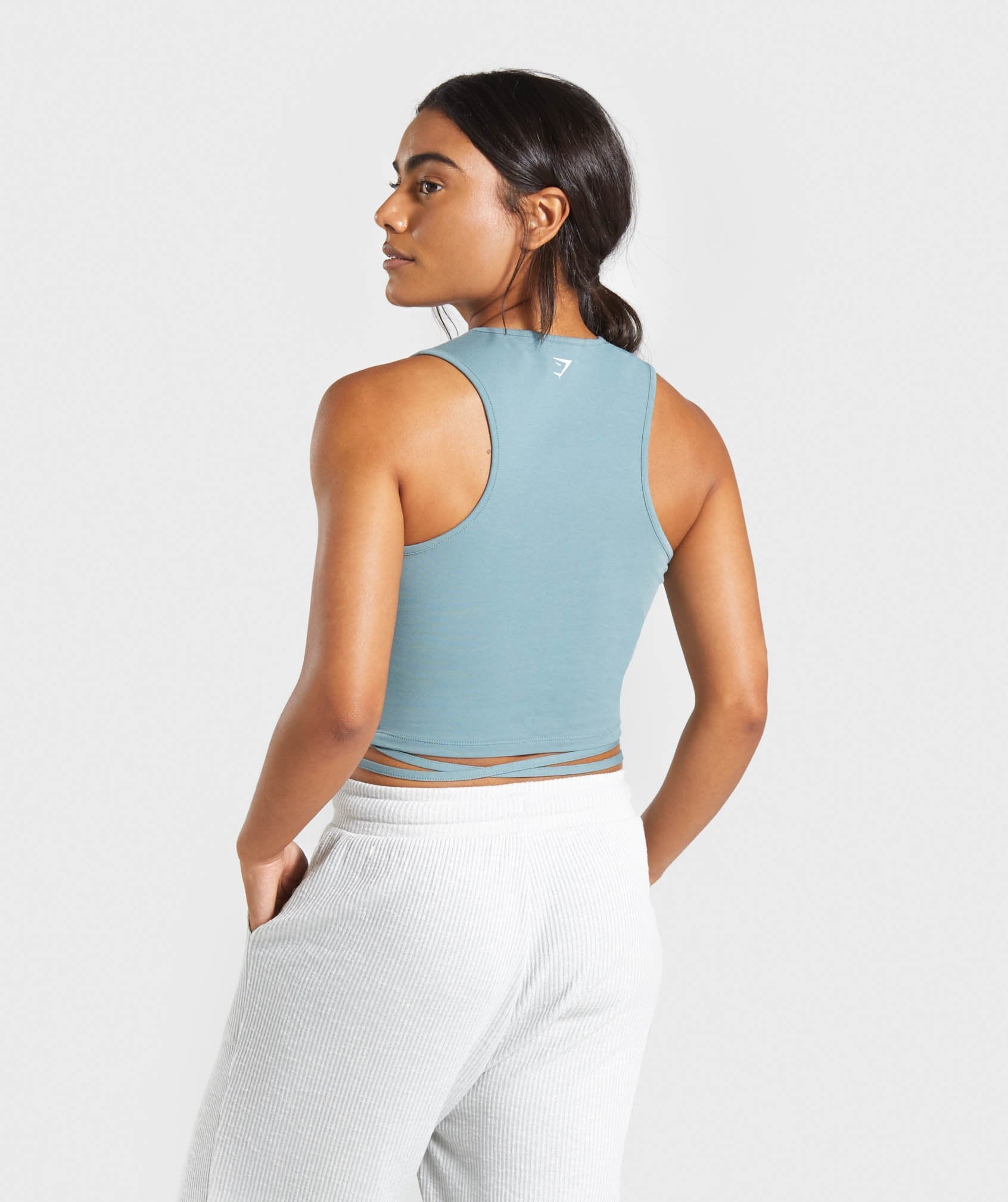 Ribbon Crop Top in Turquoise - view 2