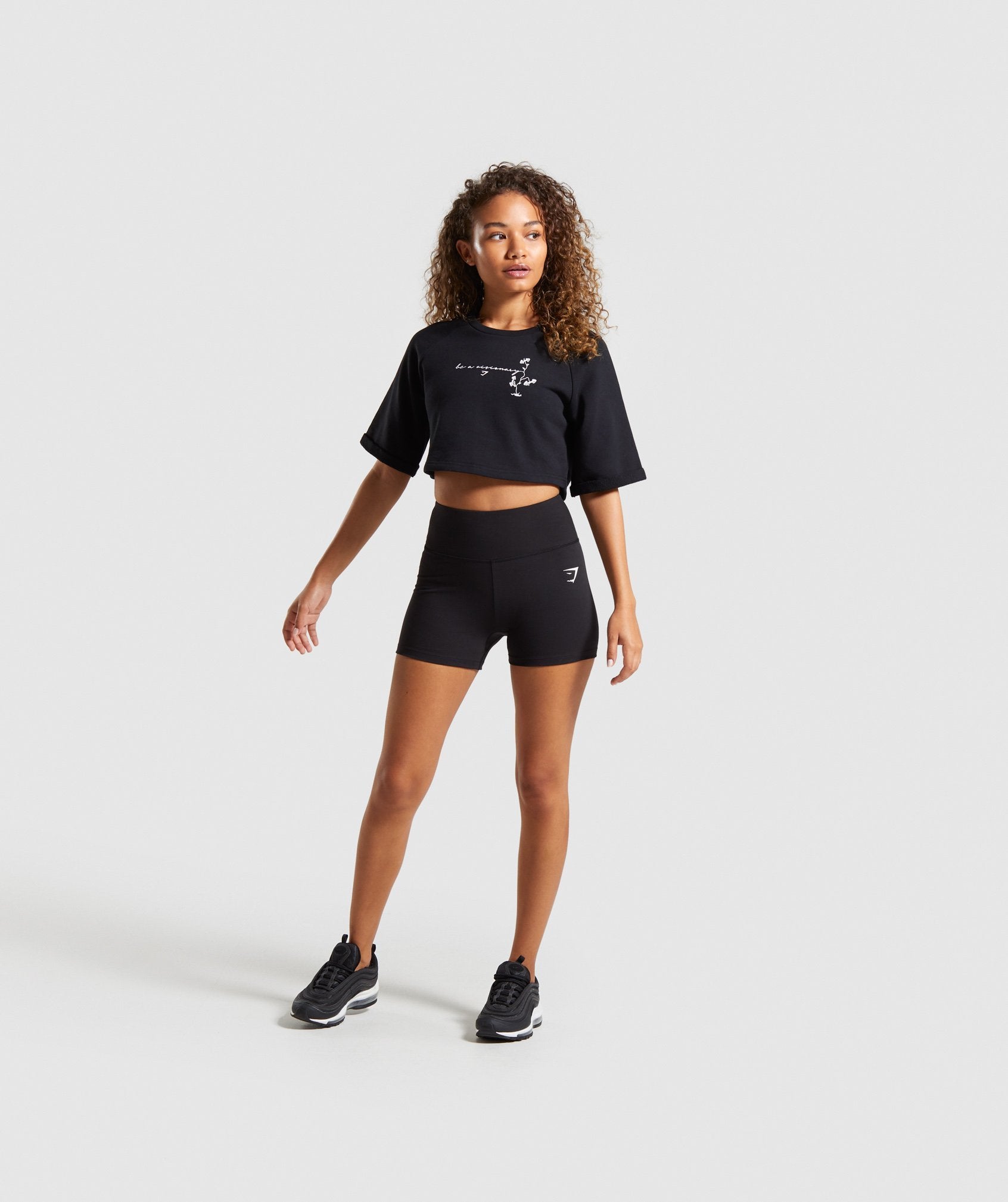 Roots Boxy Cropped Sweater in Black - view 4