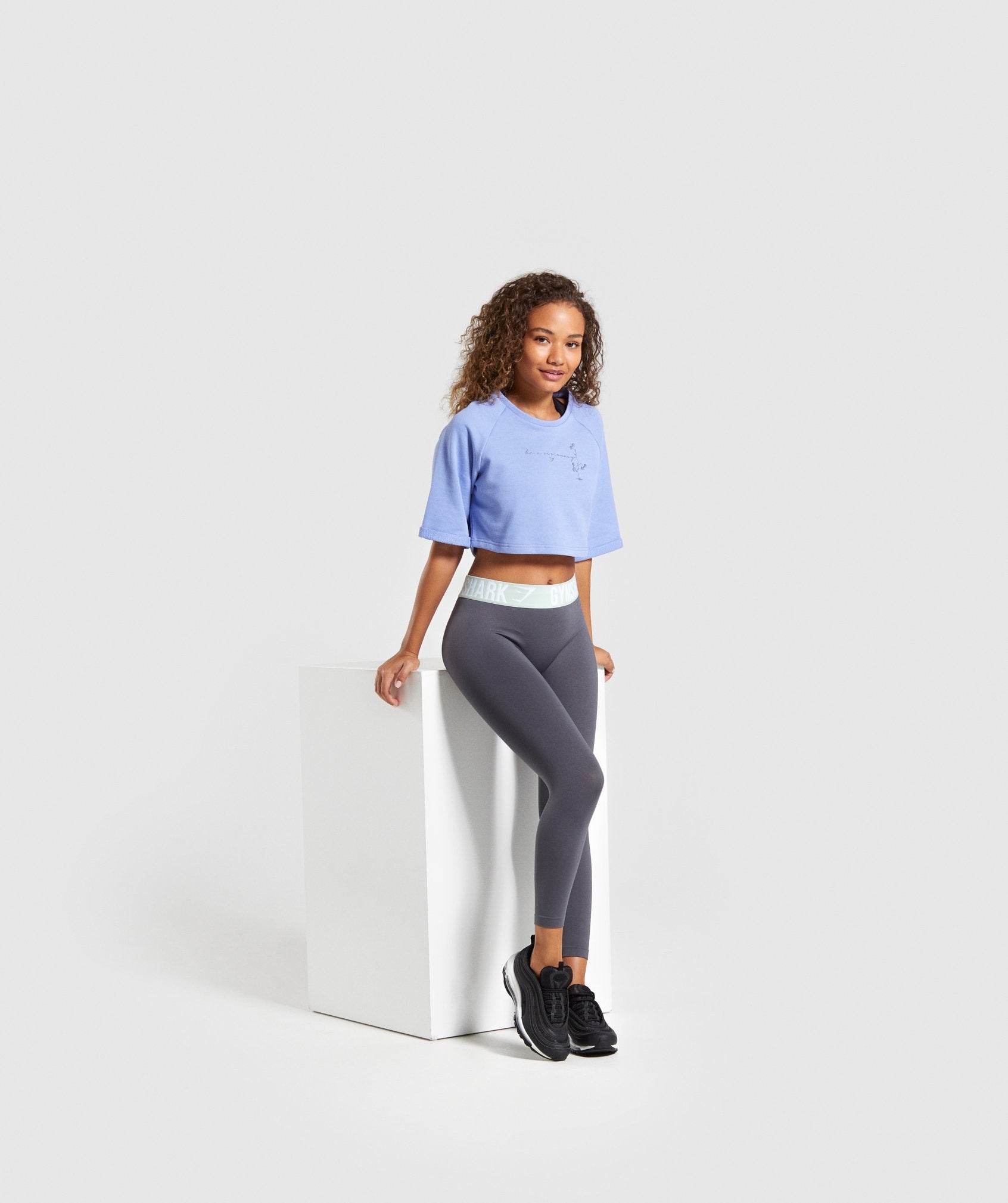 Roots Boxy Cropped Sweater in Light Blue - view 4