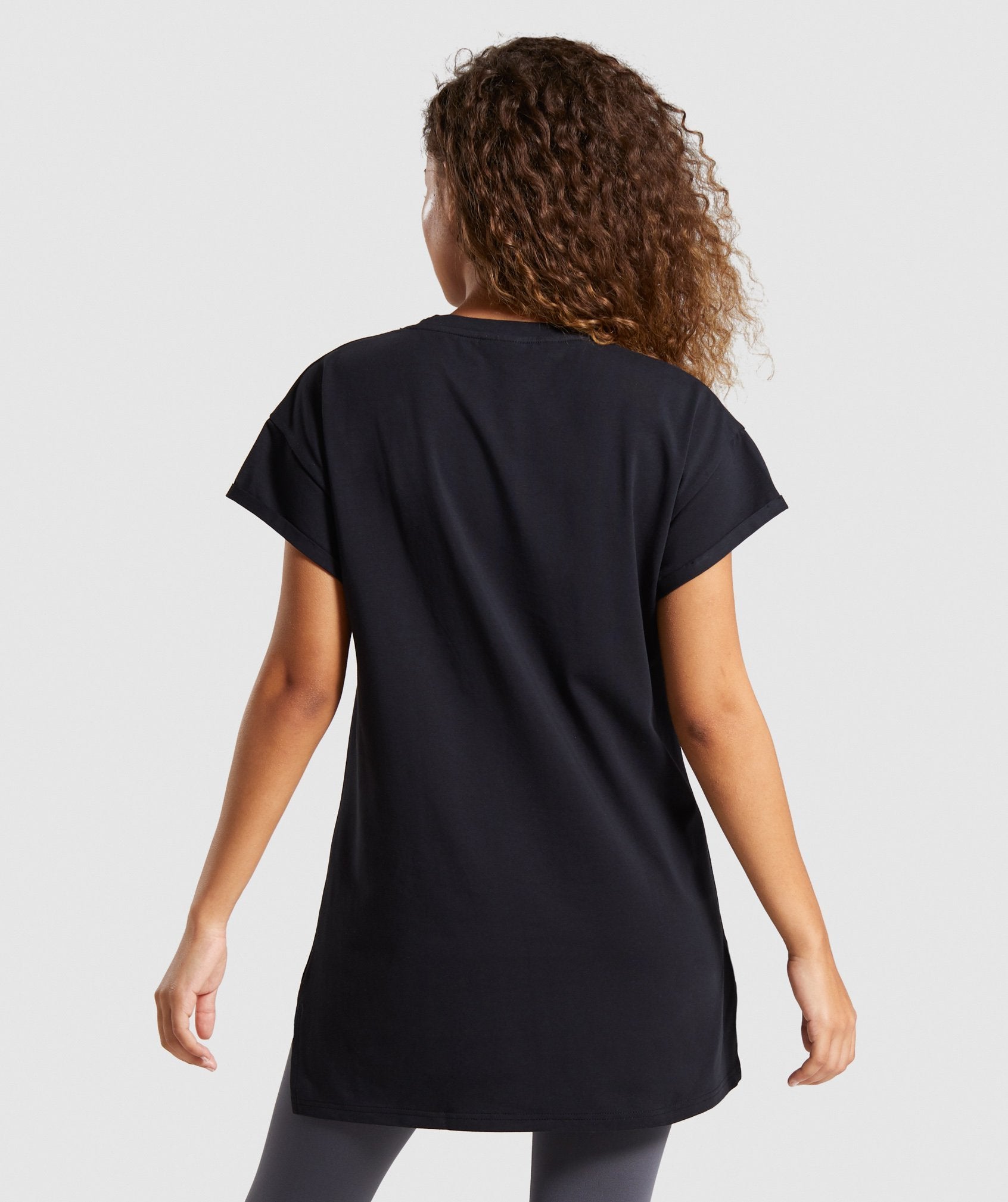 Roots Longline Tee in Black - view 2