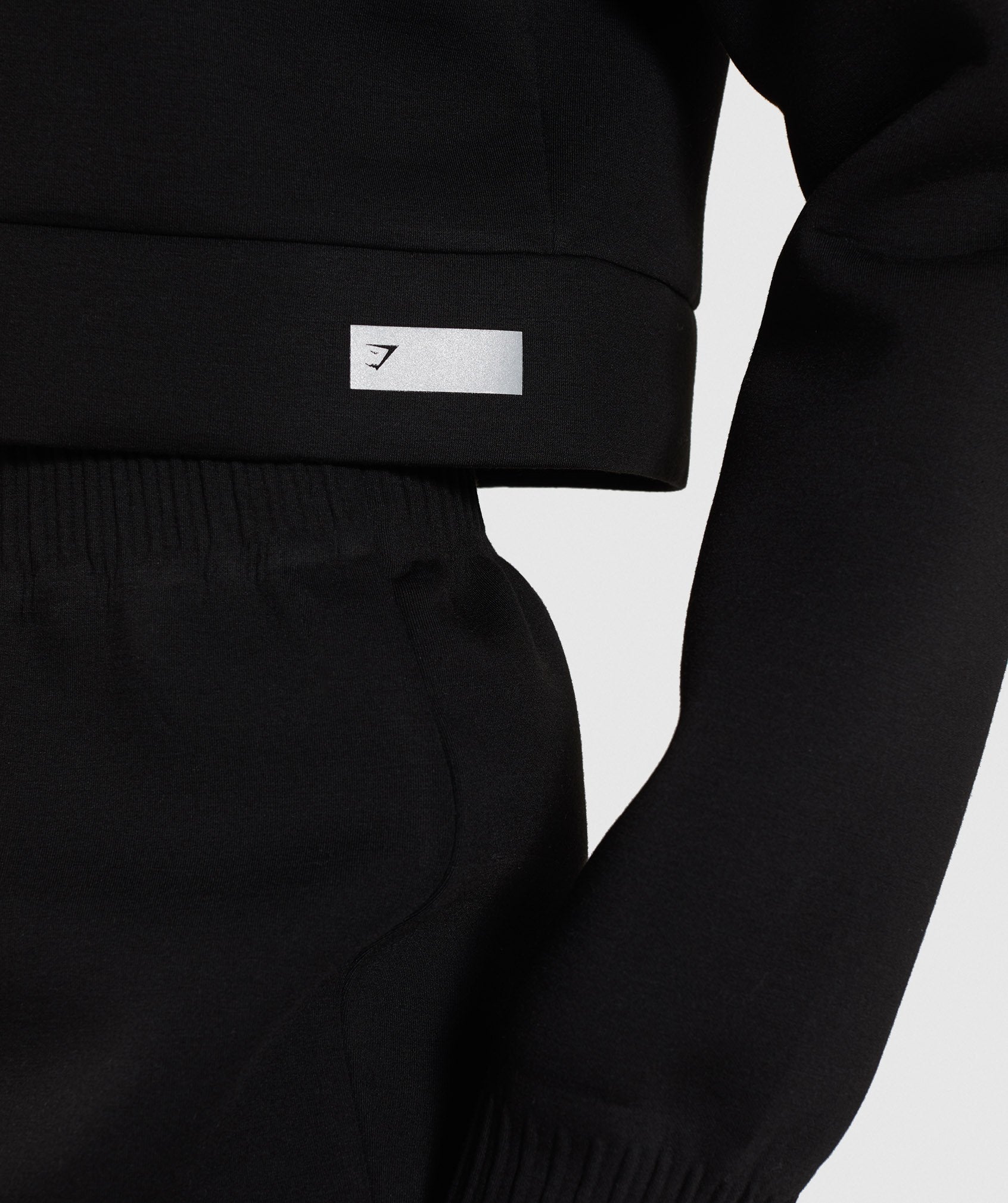 Ruched Track Top Jacket in Black - view 6