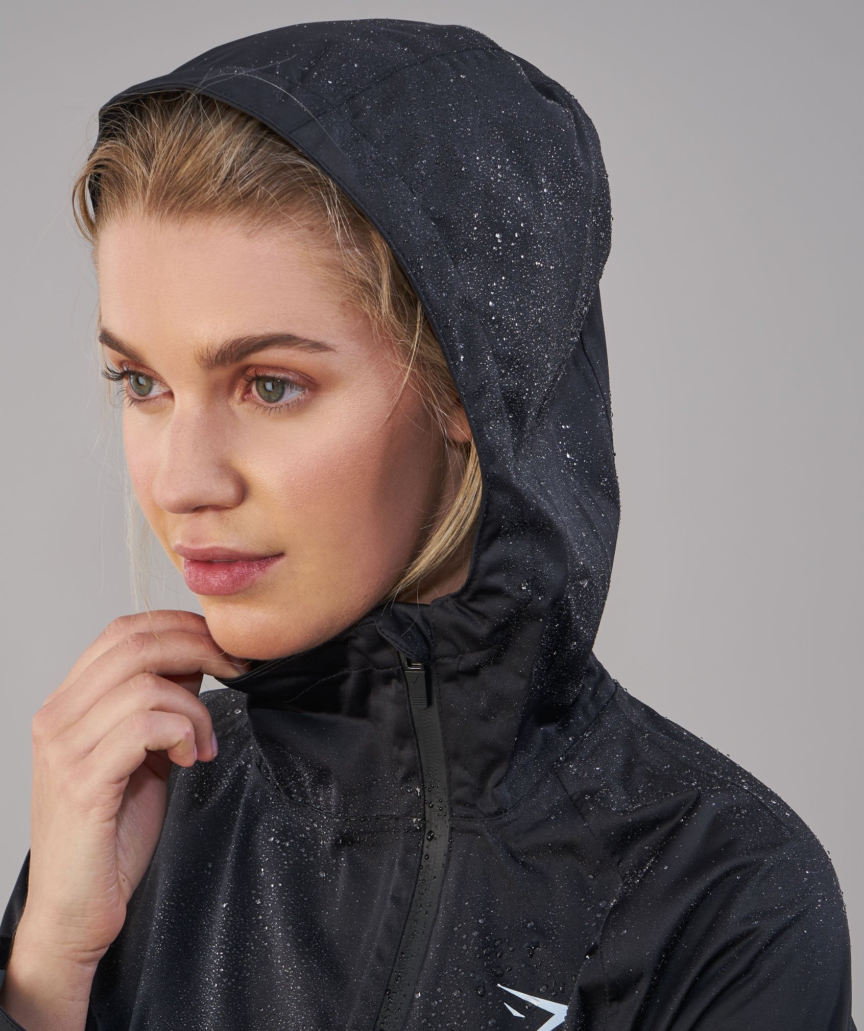 Sleek Running Raincoat in Black - view 6