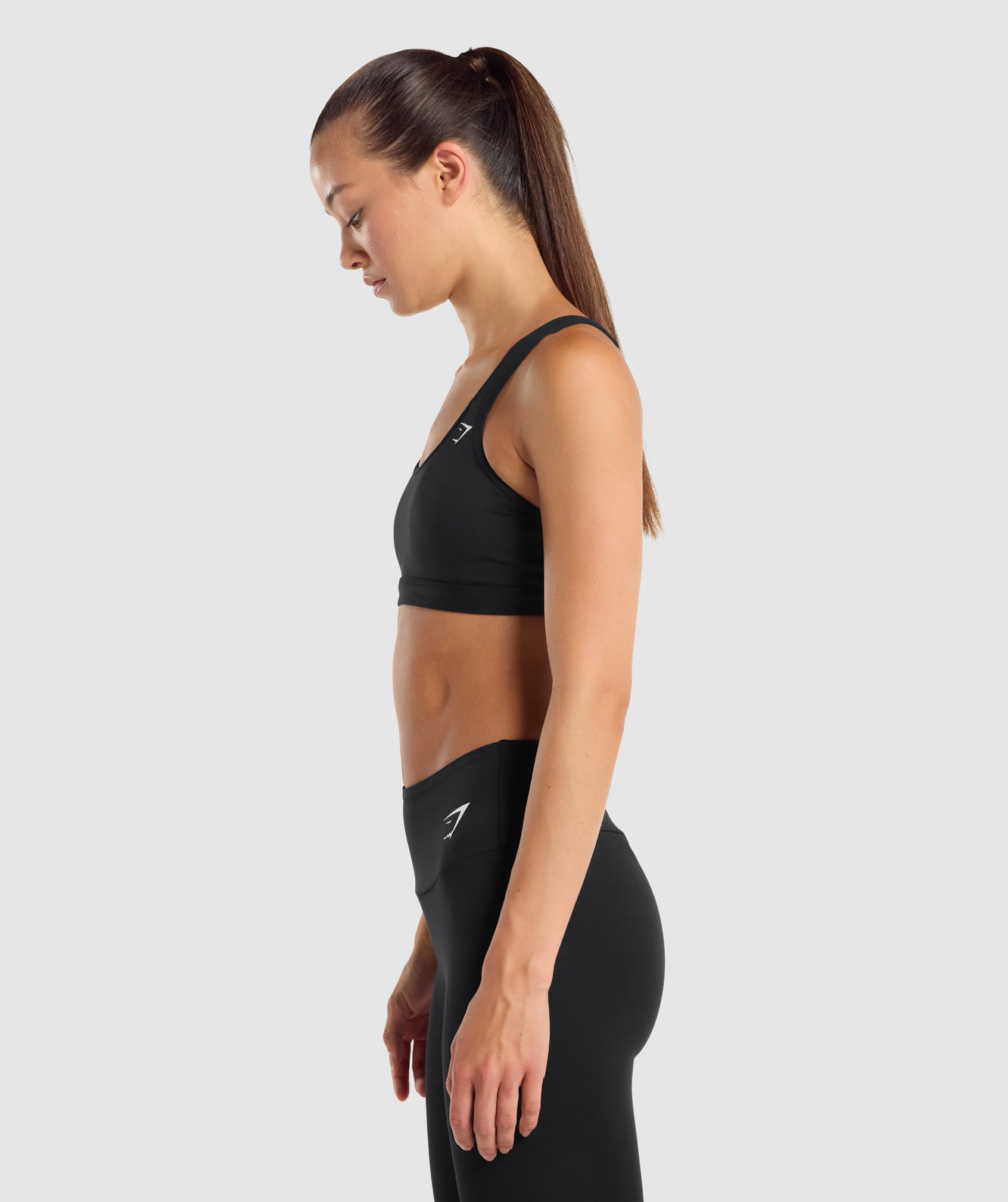 Scoop Neck Sports Bra in Black - view 3