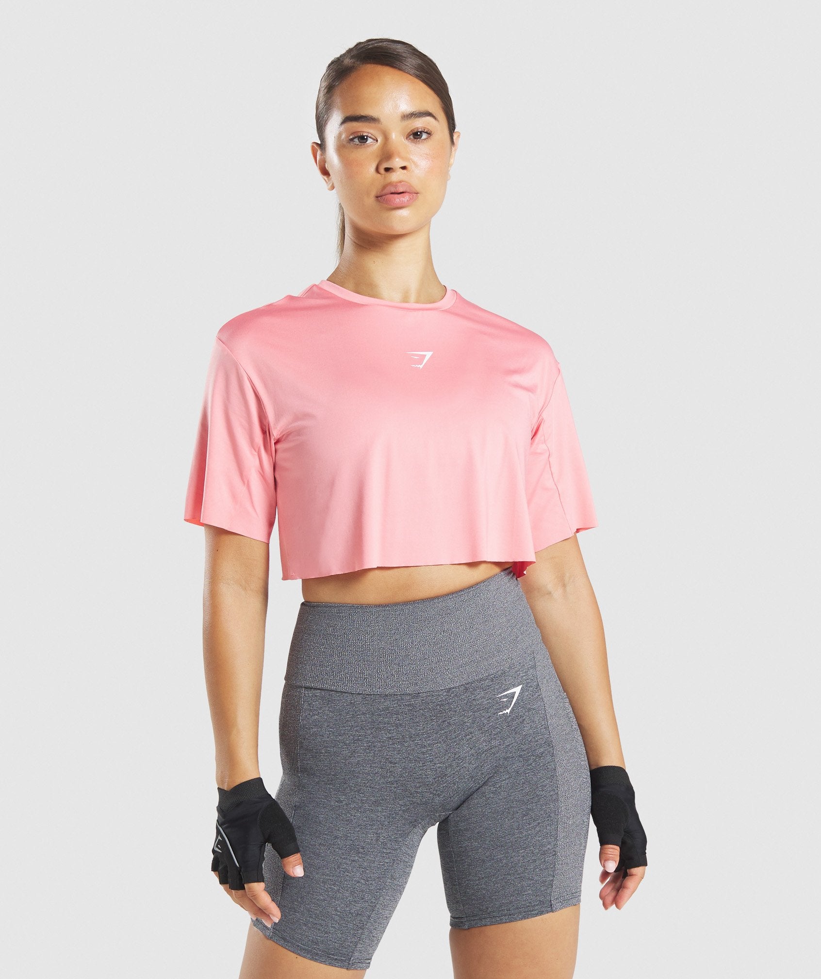Sol Lift Crop Tee in Coral