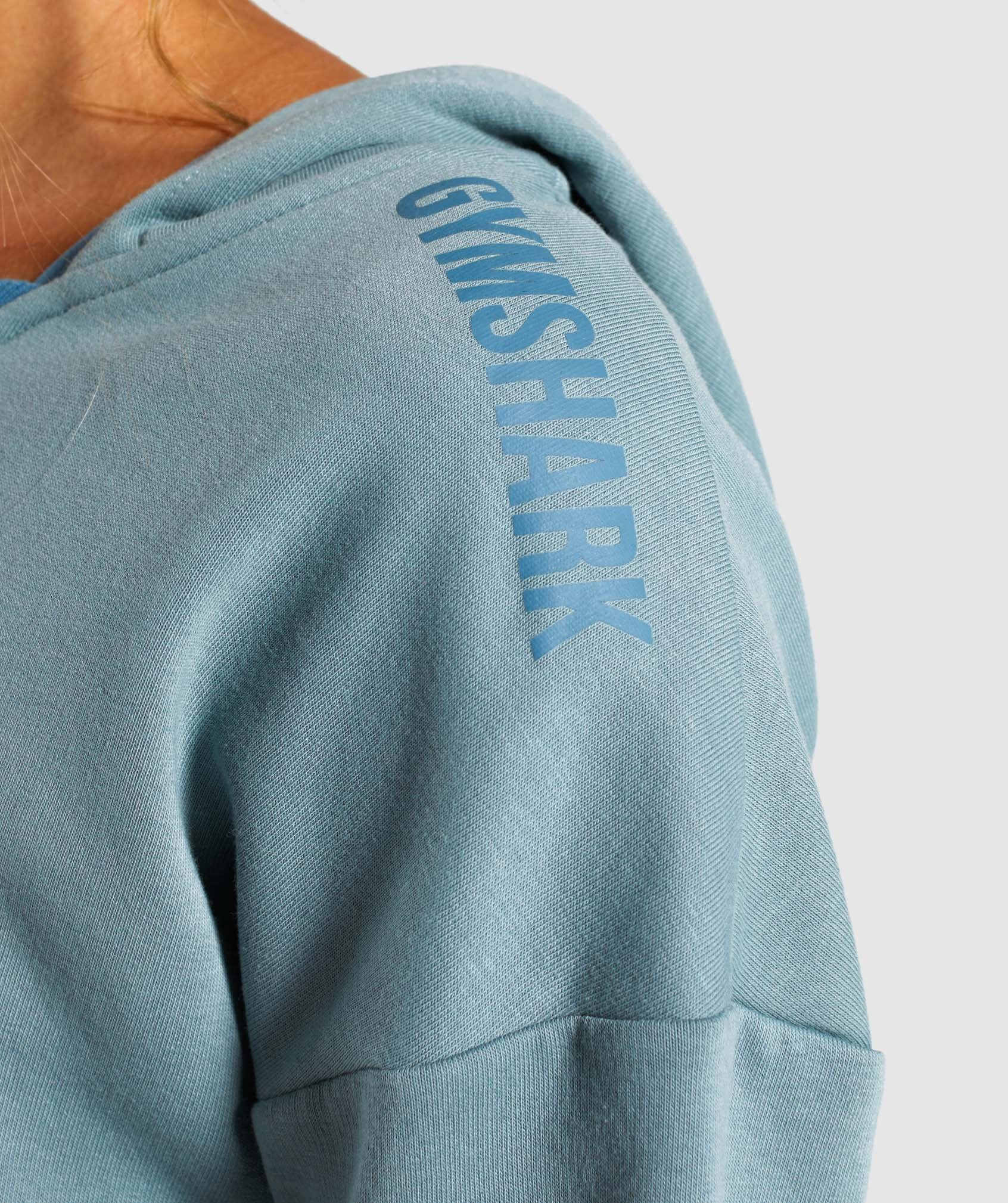 Solo Cropped Hoodie in Turquoise - view 5