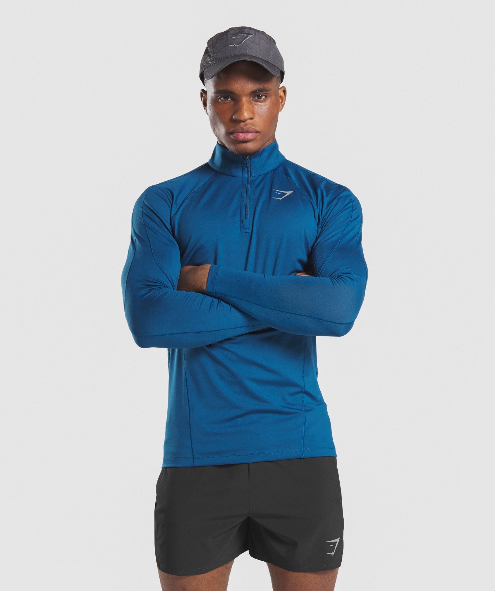 Speed 1/4 Zip Pullover in Petrol Blue - view 1