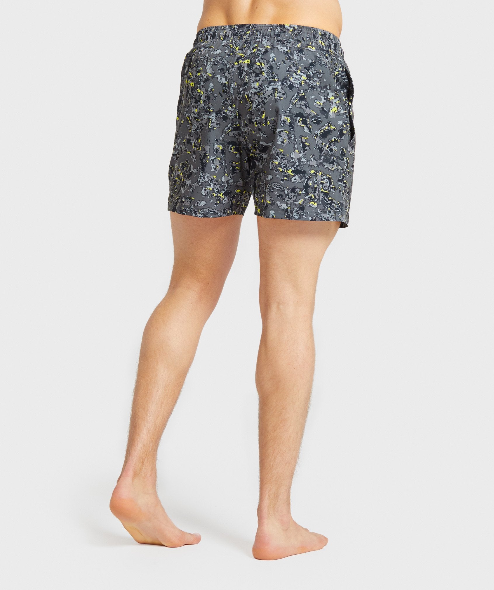 Swim Shorts in Black/Yellow Print