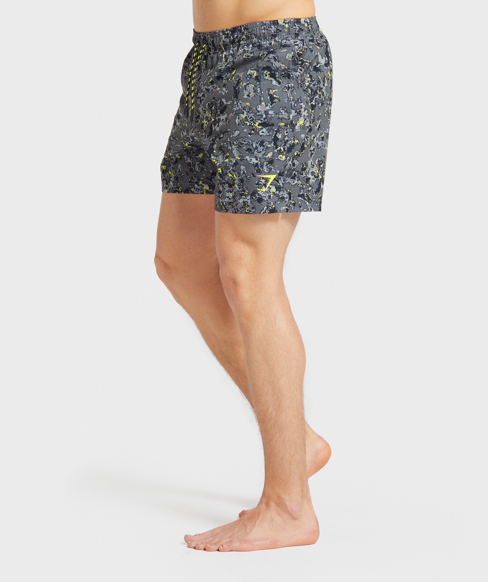 Swim Shorts in Black/Yellow Print