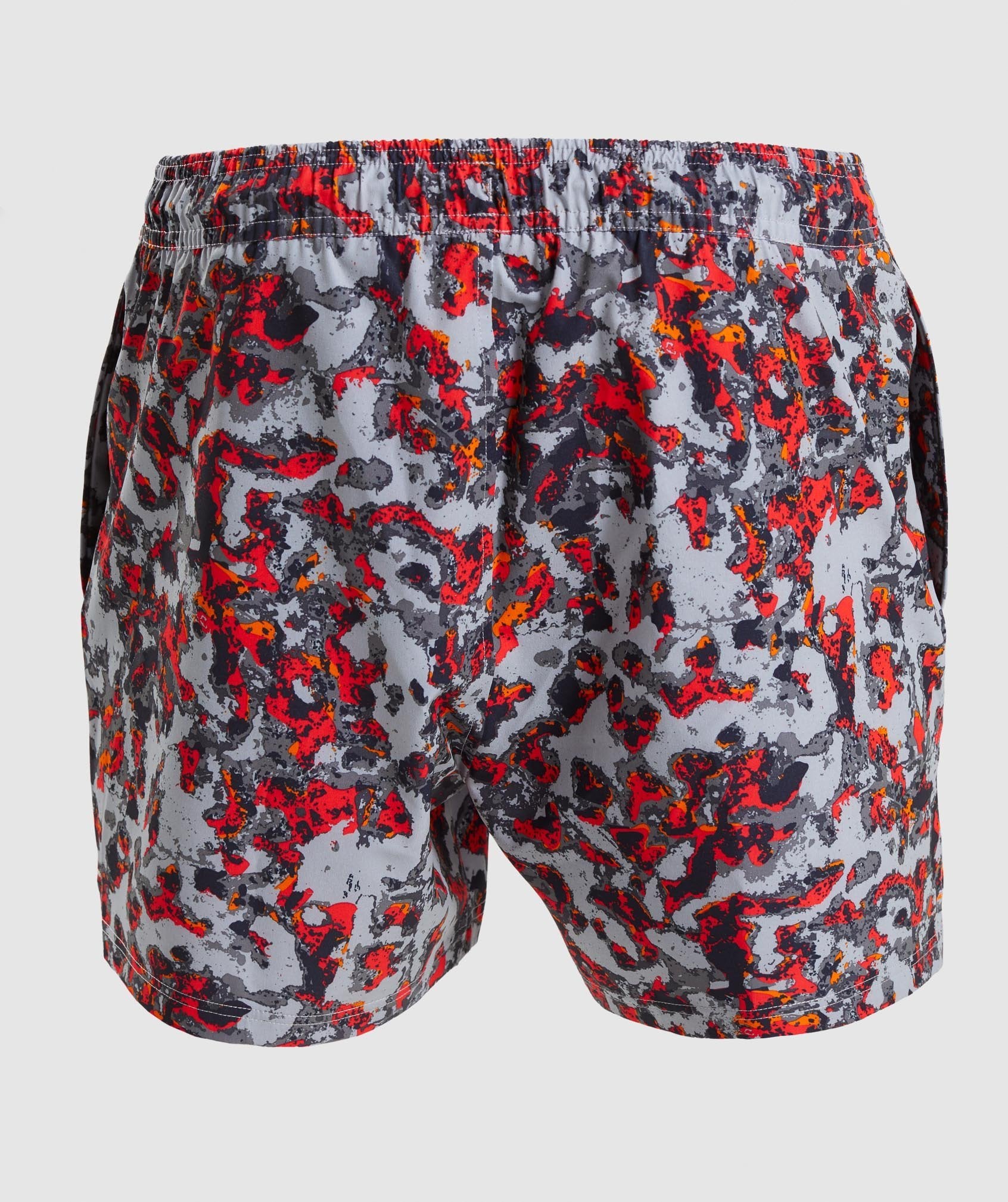 Swim Shorts in Grey/Red Print