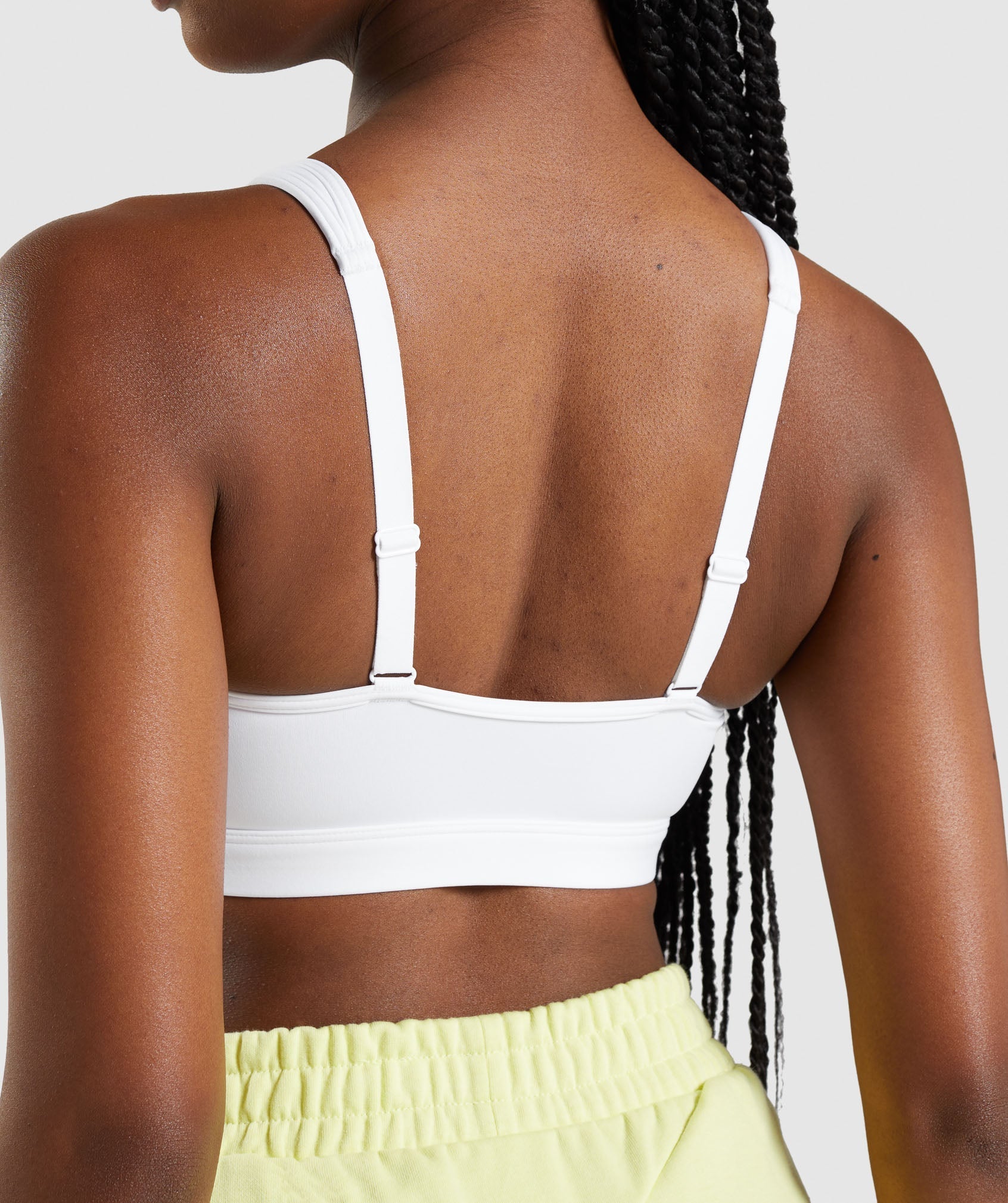 Scoop Neck Sports Bra in White