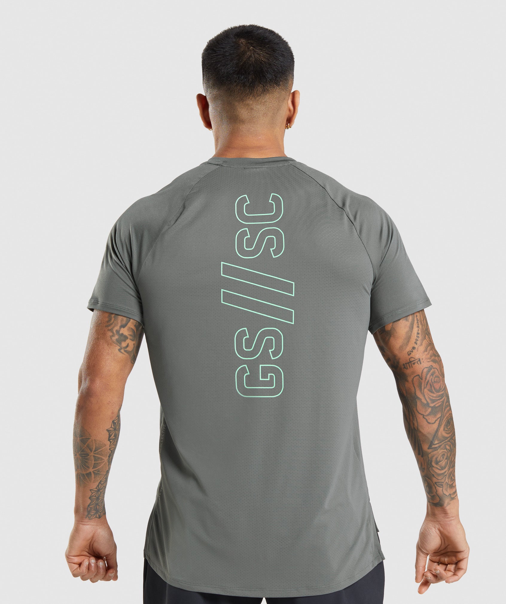 Gymshark//Steve Cook T-Shirt in Charcoal Grey - view 1