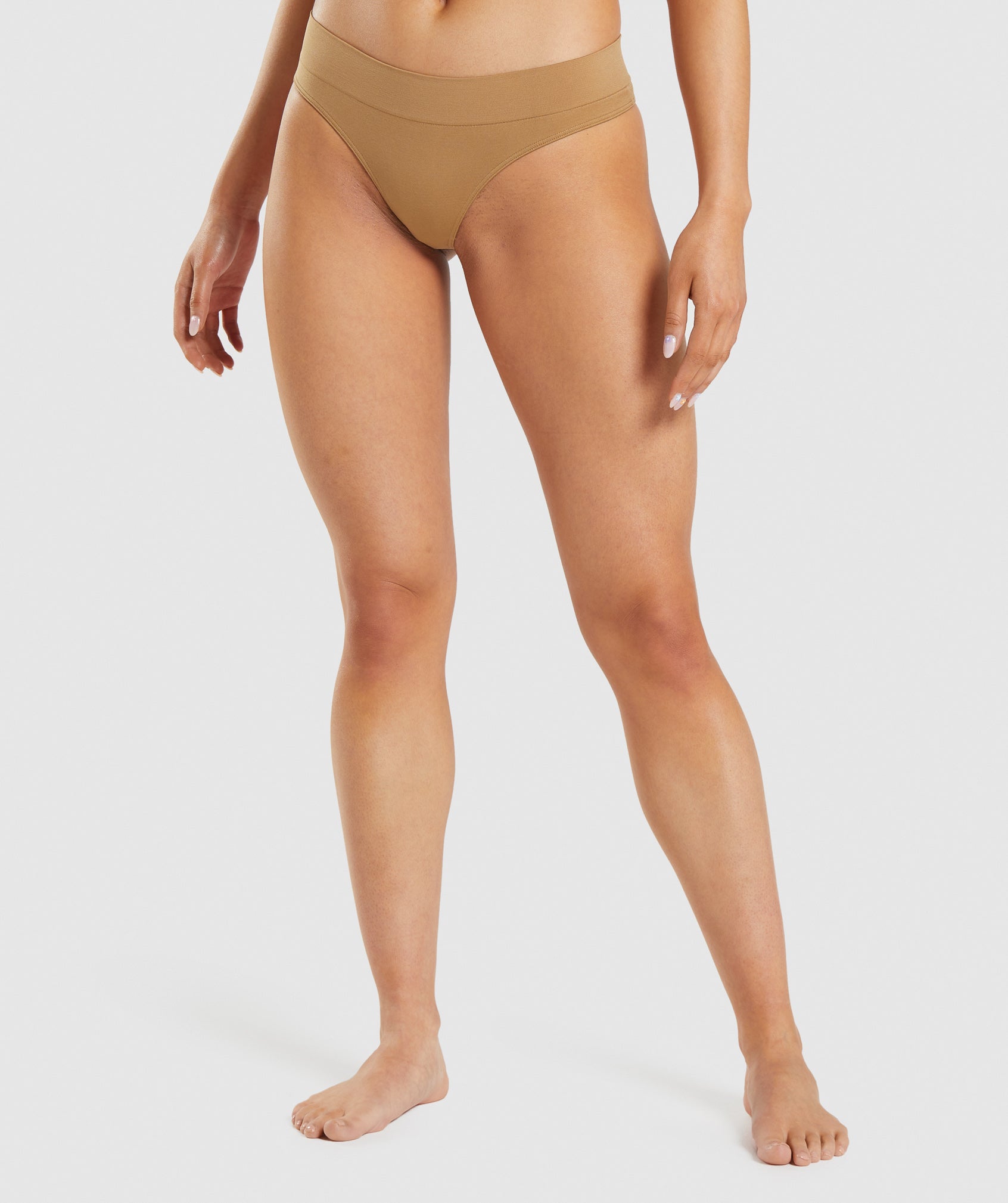 Seamless Thong in Golden Light Brown - view 1