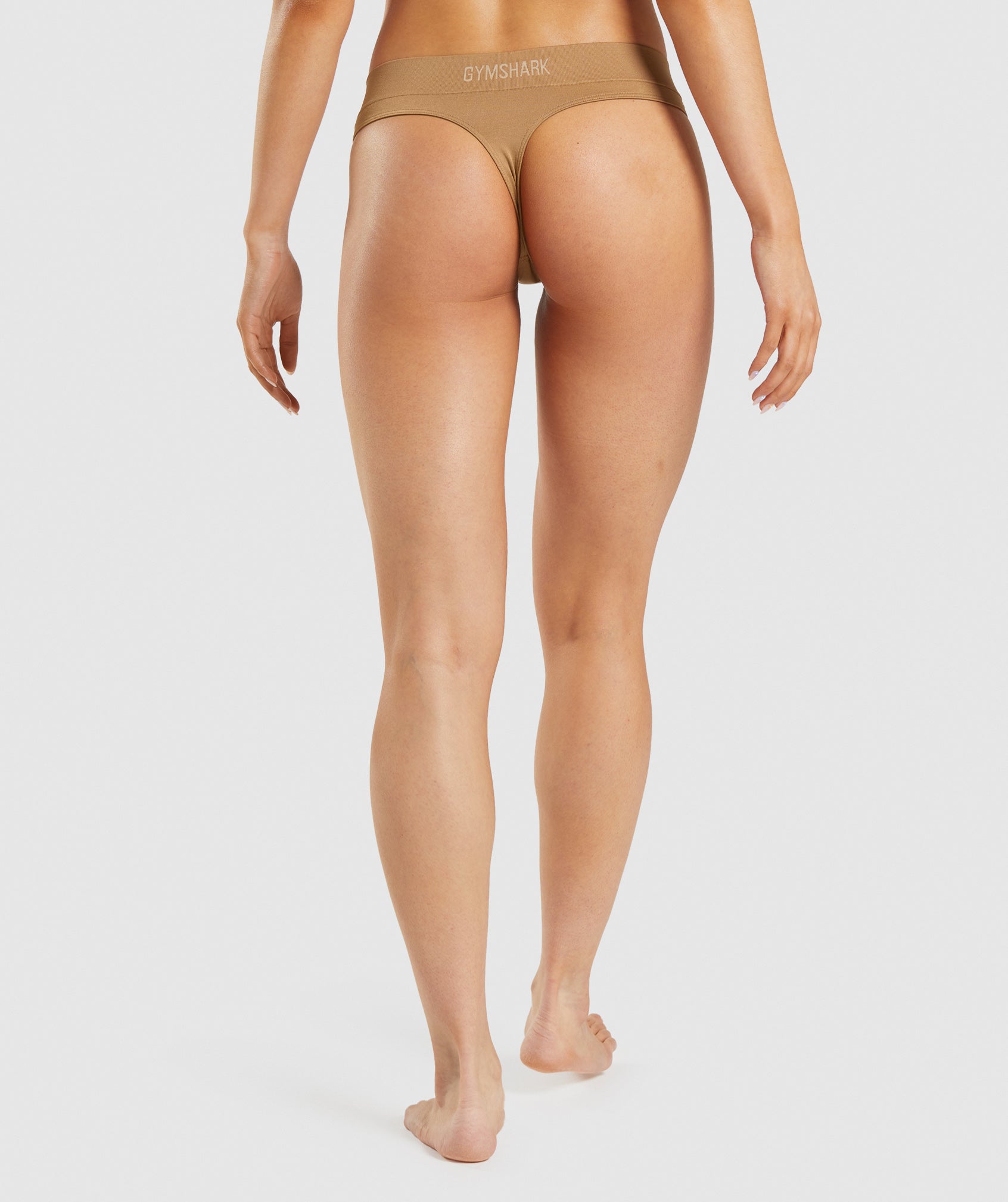 Seamless Thong in Golden Light Brown - view 2