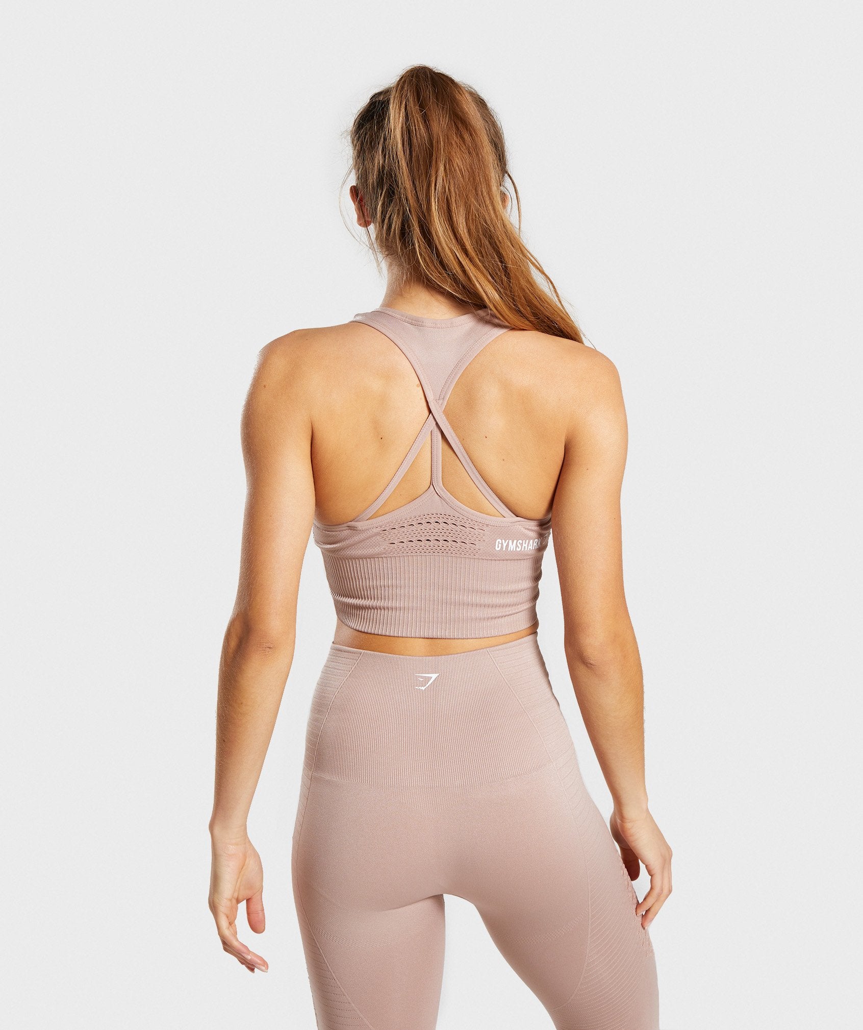 Energy Seamless Crop Vest in Taupe - view 2