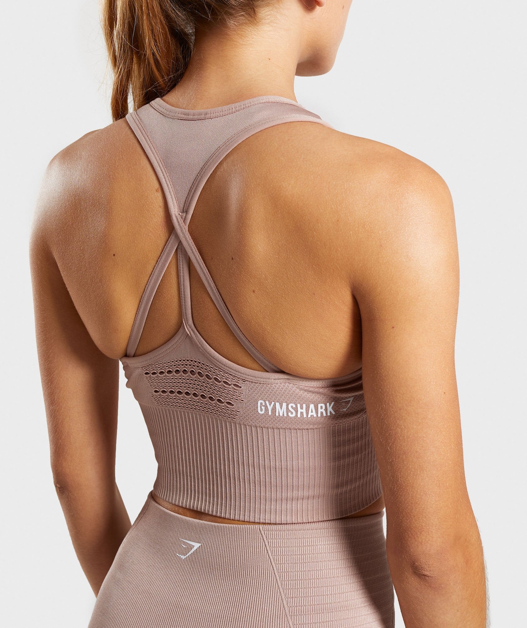 Energy Seamless Crop Vest in Taupe - view 6