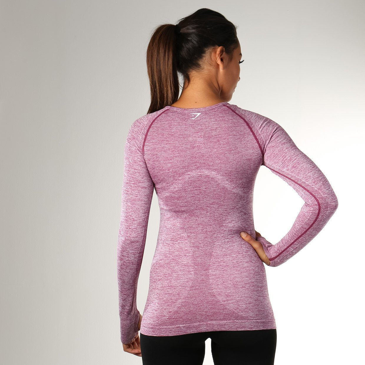 Seamless Long Sleeve Top in Plum Marl - view 2