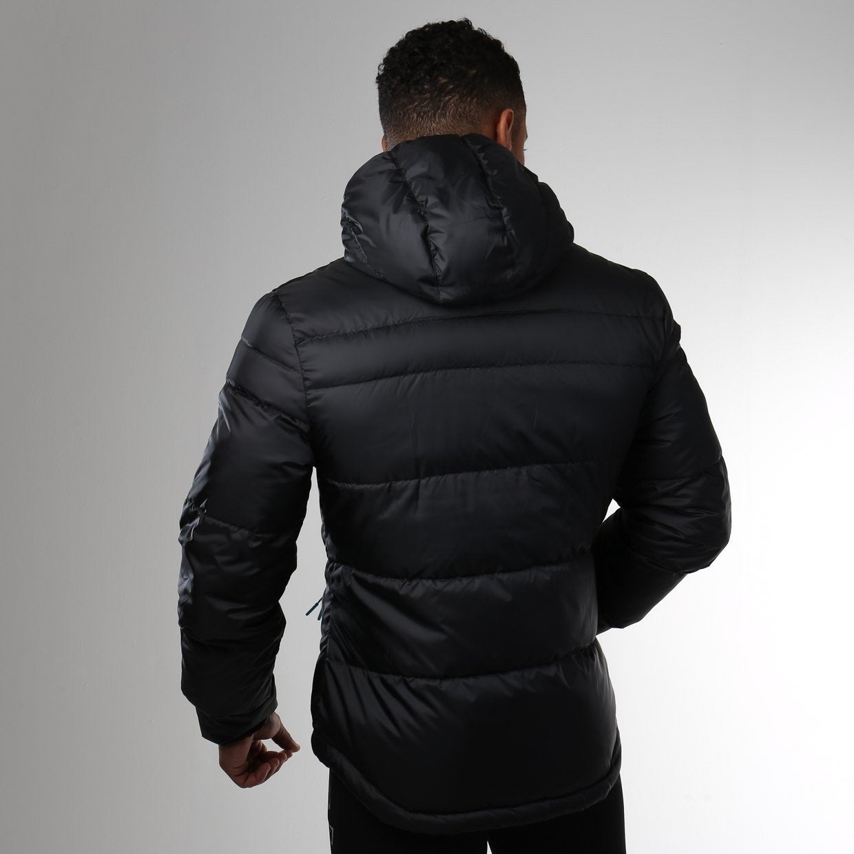 Fitted Sector Puffer Jacket in Black - view 4