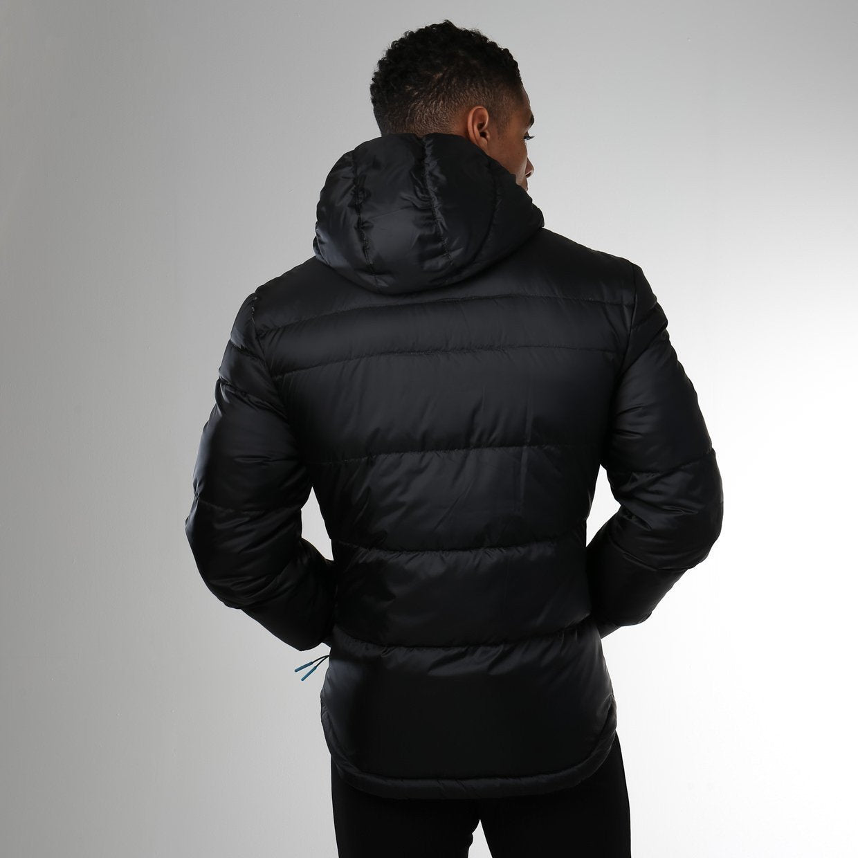 Fitted Sector Puffer Jacket in Black - view 2