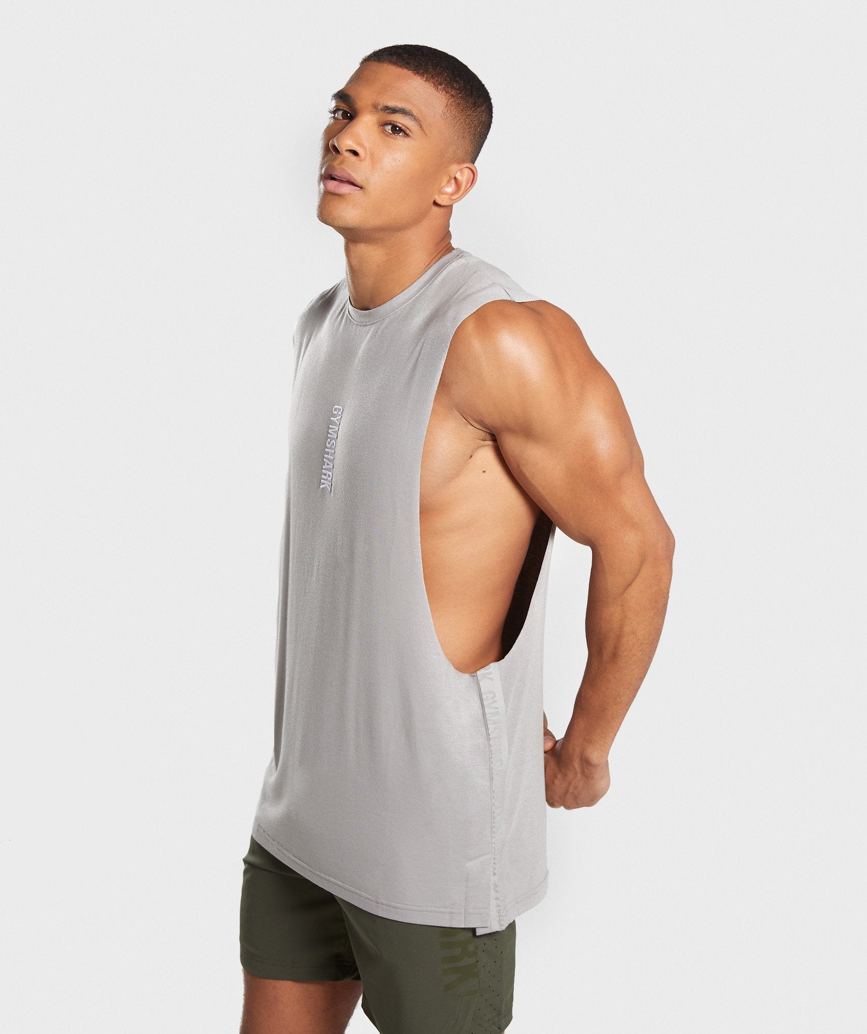 Shadow Drop Armhole Tank in Grey - view 2