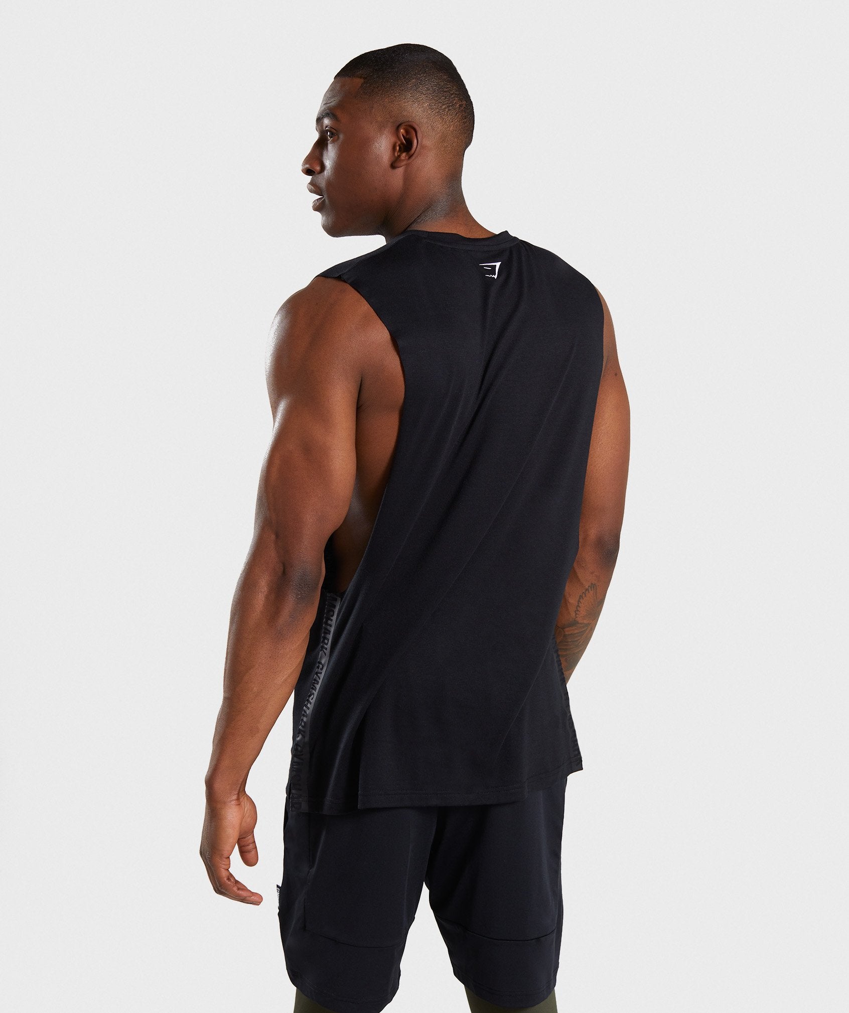 Shadow Drop Armhole Tank in Black - view 2