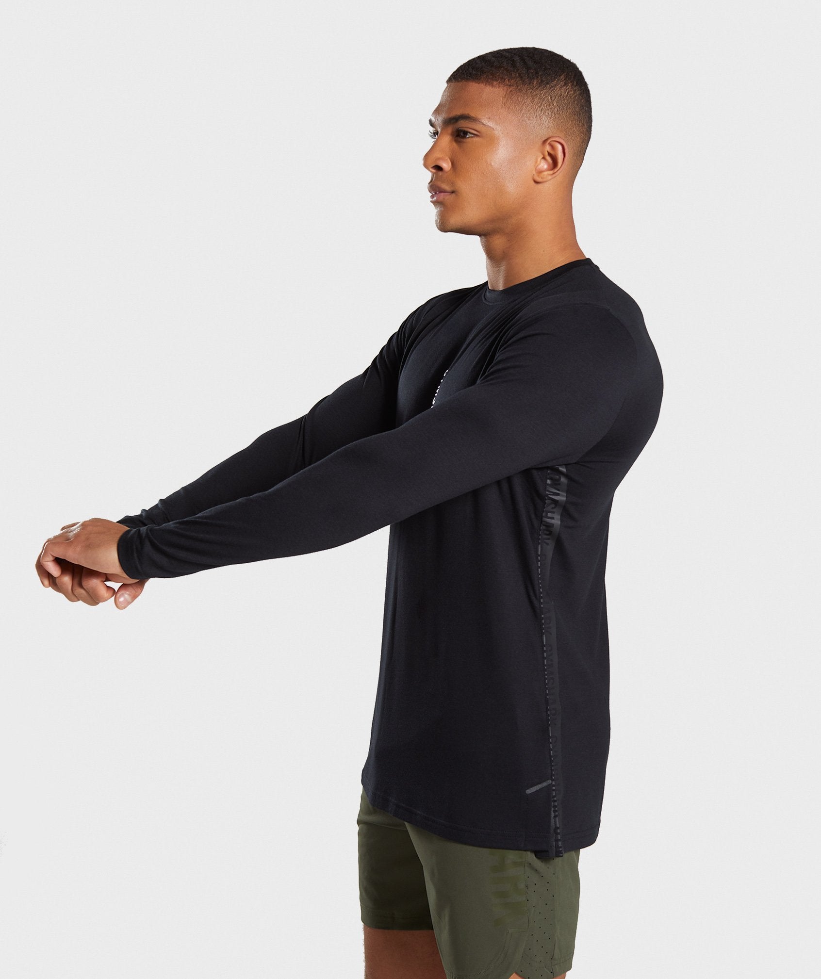 Shadow Long Sleeve T-Shirt in Black - view 3