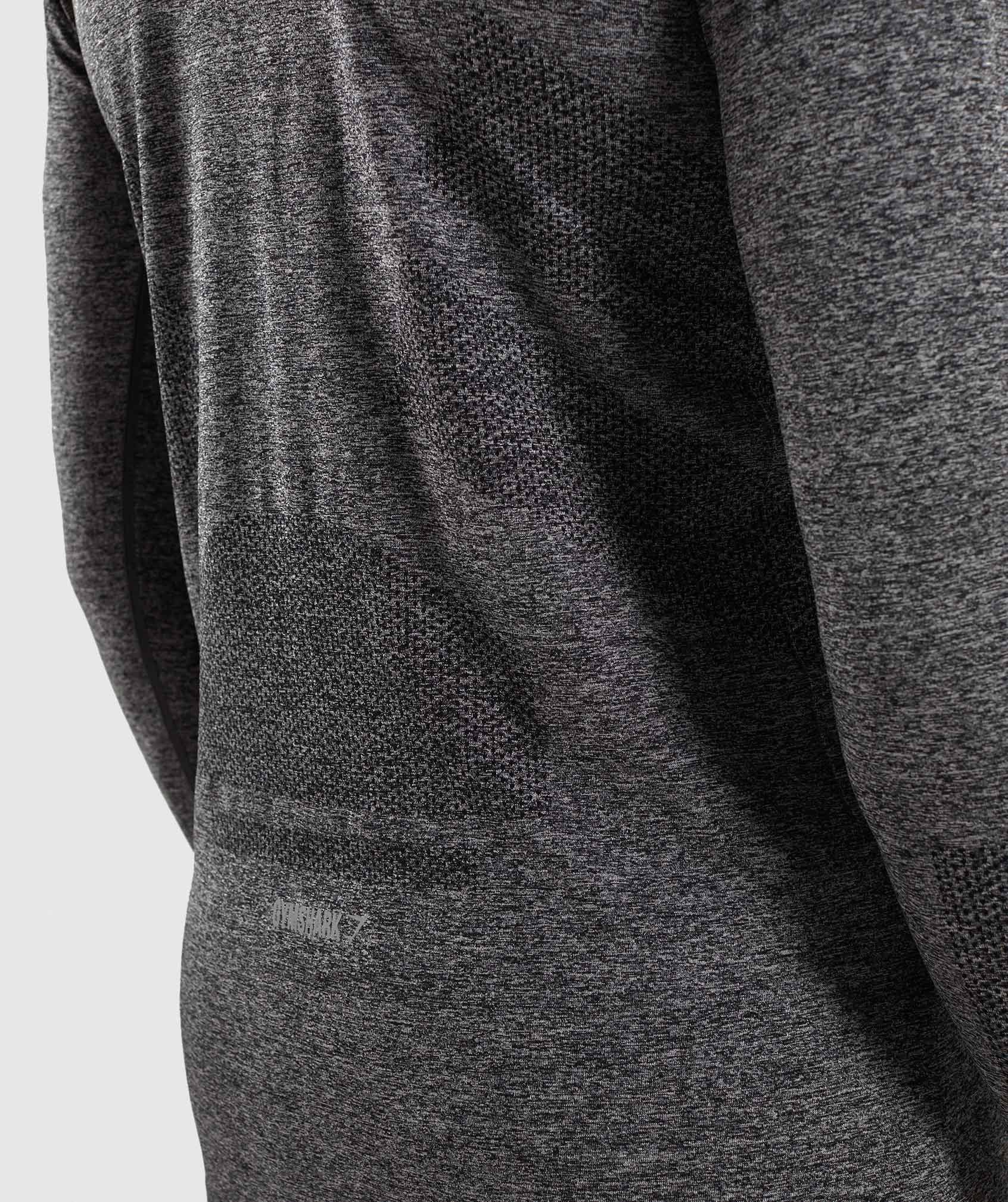 Shadow Seamless Long Sleeve T-Shirt in Black Marl - view 6