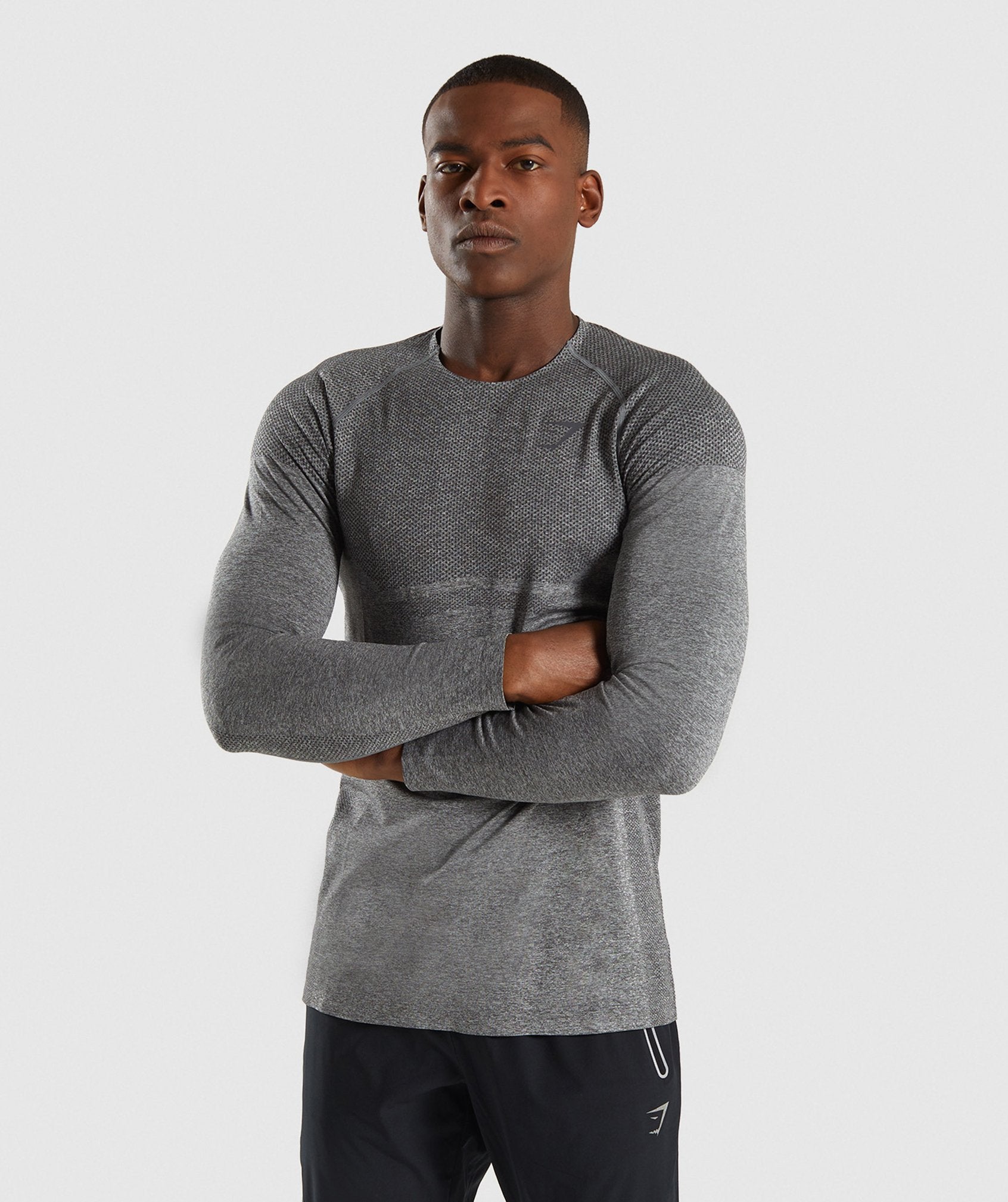 Shadow X Seamless Long Sleeve T-Shirt in Charcoal Marl - view 1