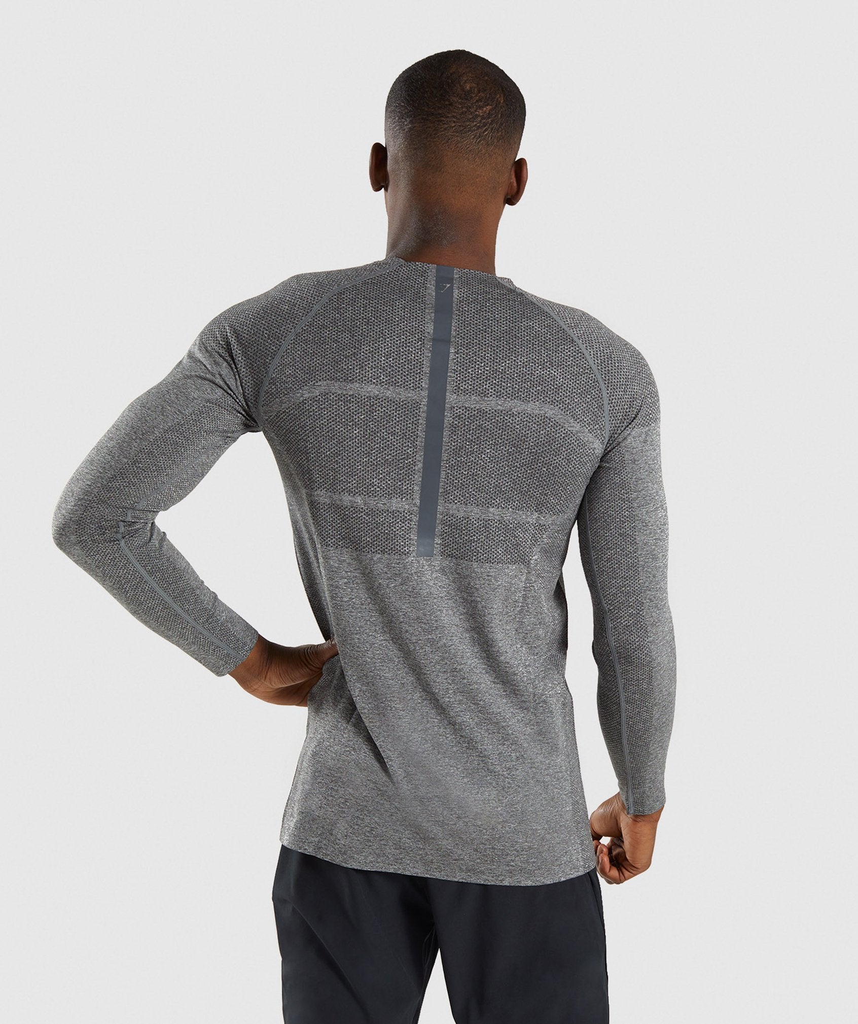 Shadow X Seamless Long Sleeve T-Shirt in Charcoal Marl - view 2