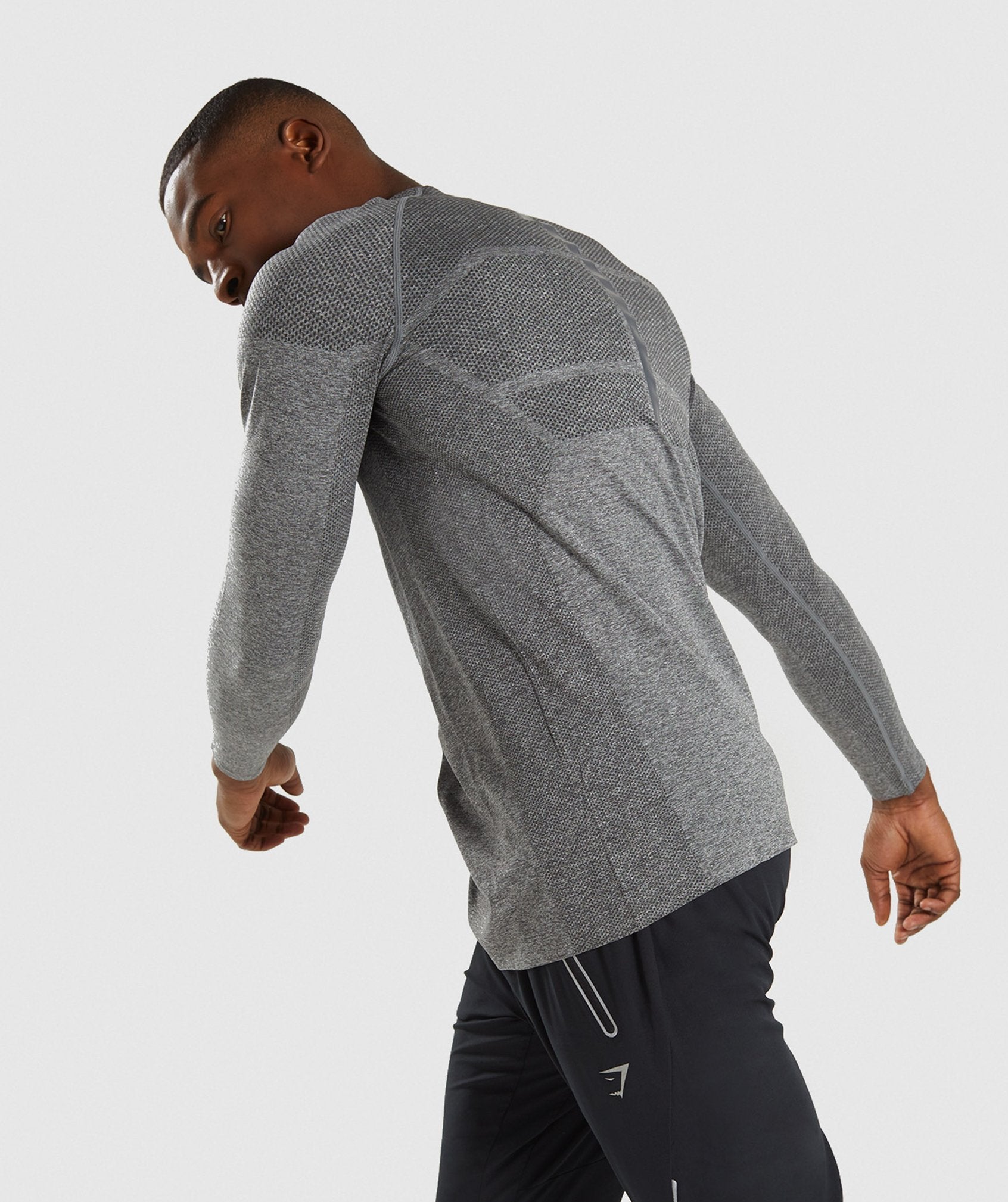 Shadow X Seamless Long Sleeve T-Shirt in Charcoal Marl - view 3
