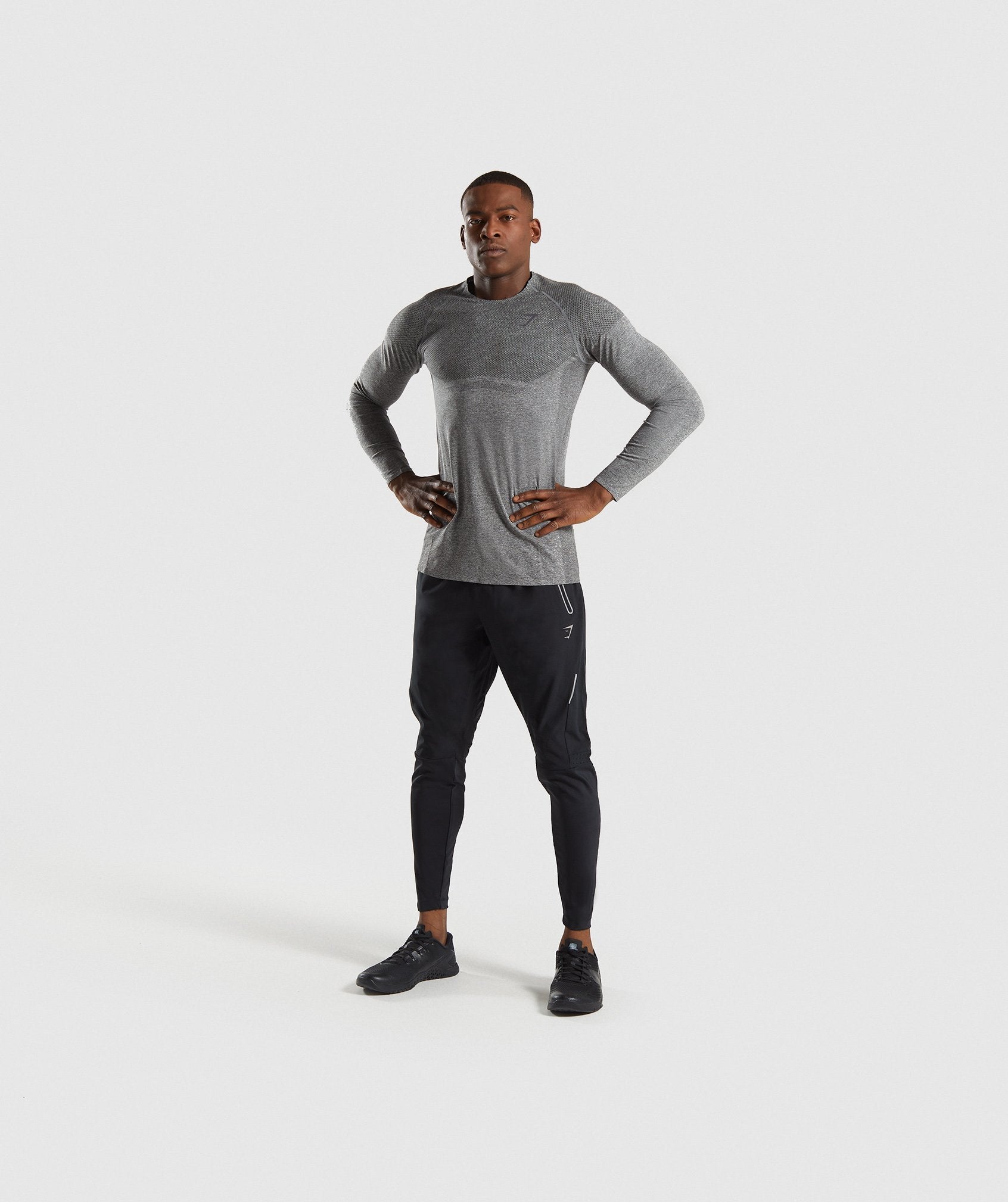 Shadow X Seamless Long Sleeve T-Shirt in Charcoal Marl - view 4